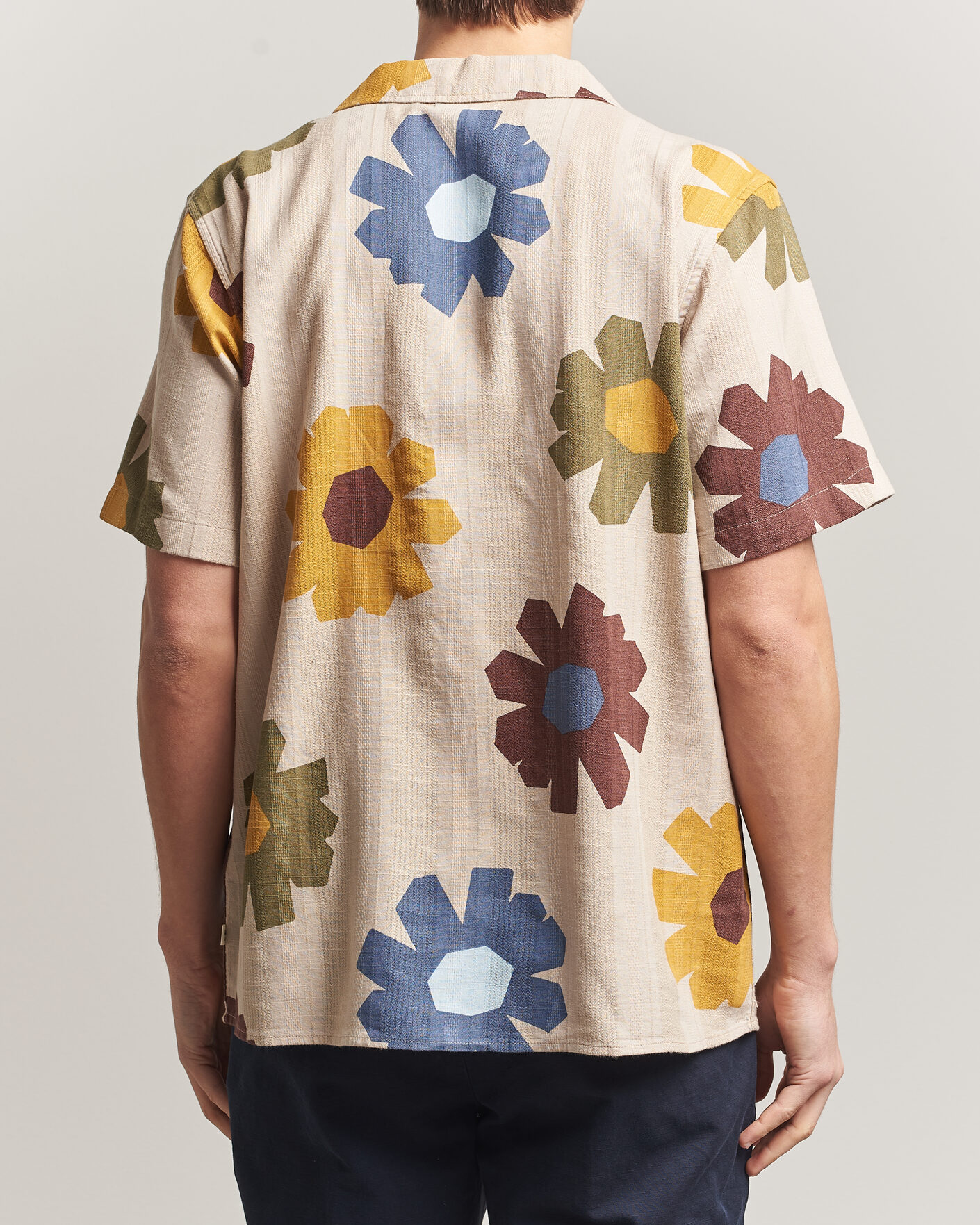 Hombres | Camisas | KnowledgeCotton Apparel | Relaxed Printed Cotton Short Sleeve Shirt Multi
