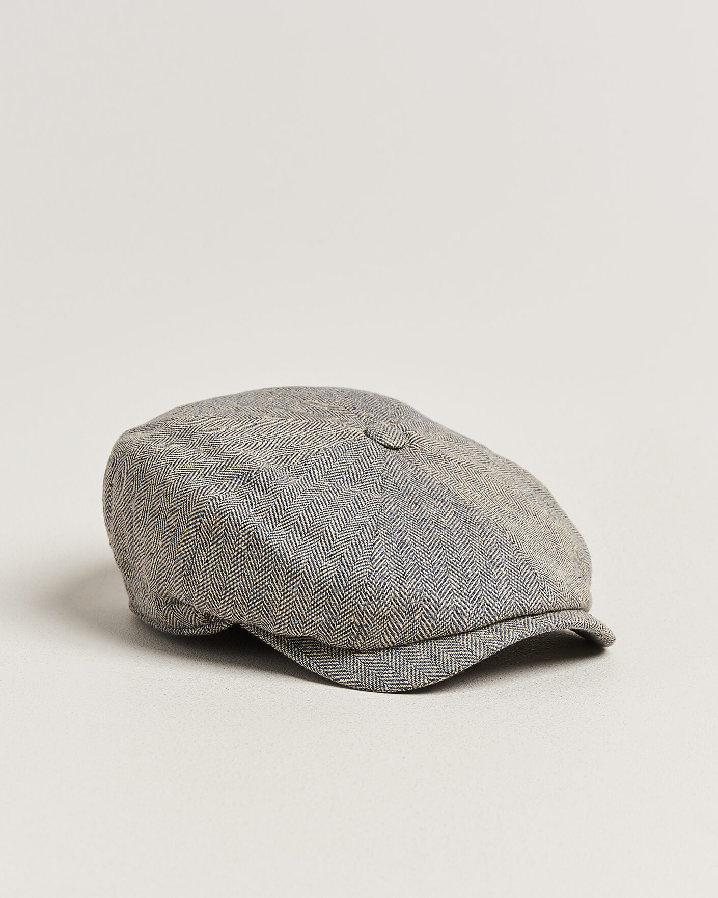 Hombres | Sombreros y gorras | Wigéns | Newsboy Retro Herringbone Cap Blue