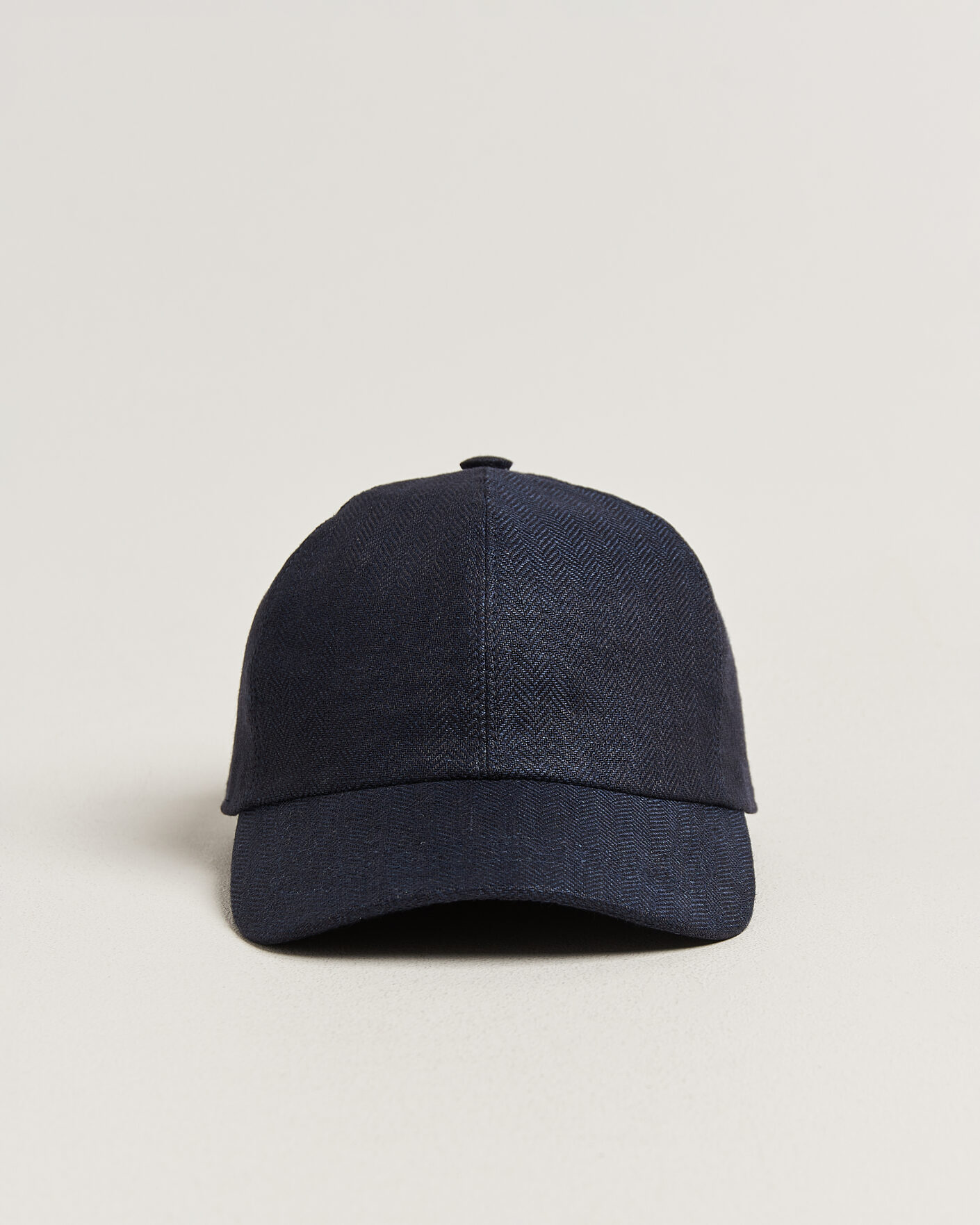 Hombres | Sombreros y gorras | Wigéns | Baseball Linen Herringbone Cap Navy