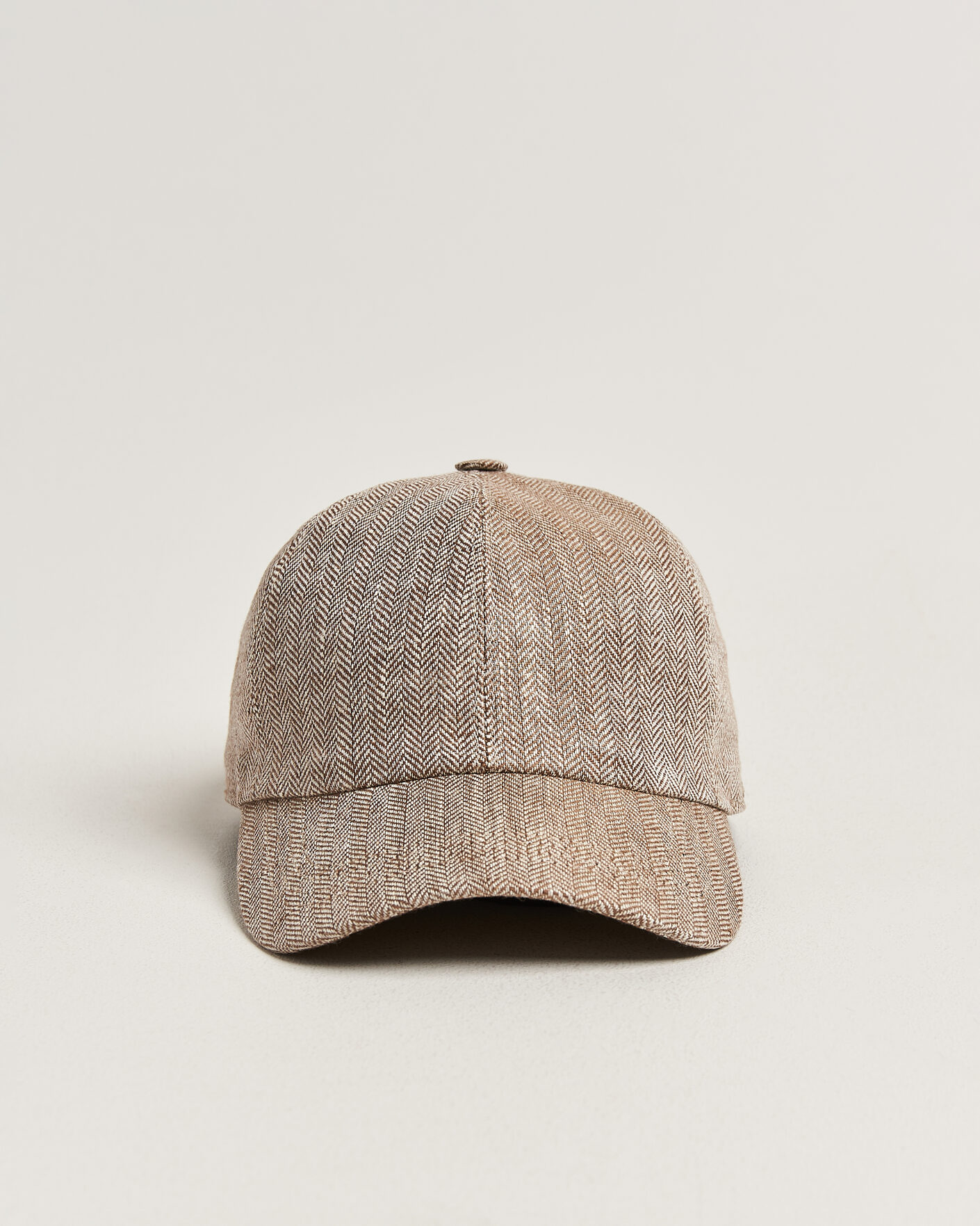 Hombres | Sombreros y gorras | Wigéns | Baseball Linen Herringbone Cap Brown