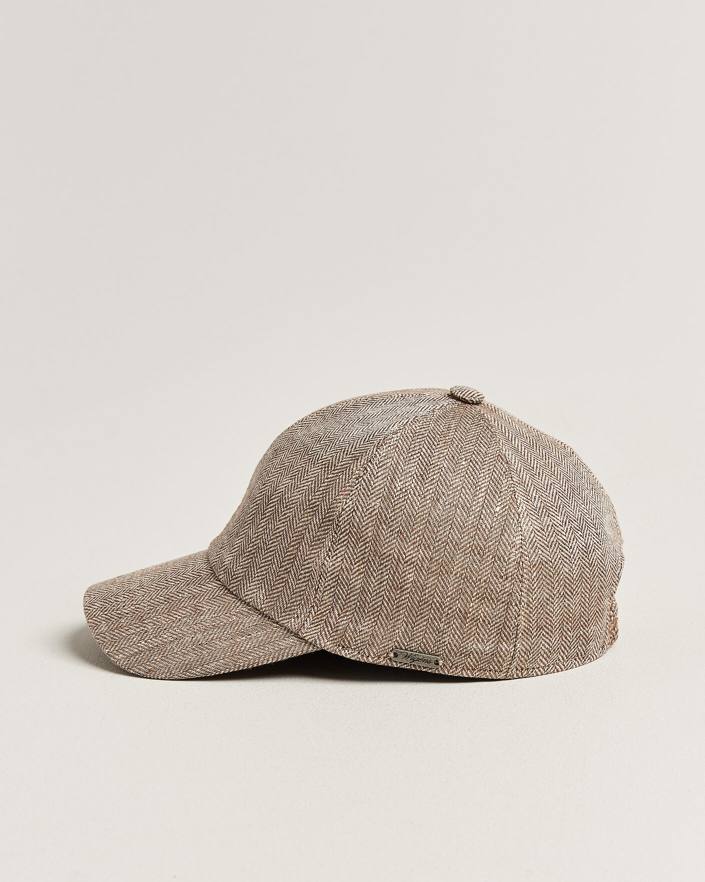 Hombres | Sombreros y gorras | Wigéns | Baseball Linen Herringbone Cap Brown