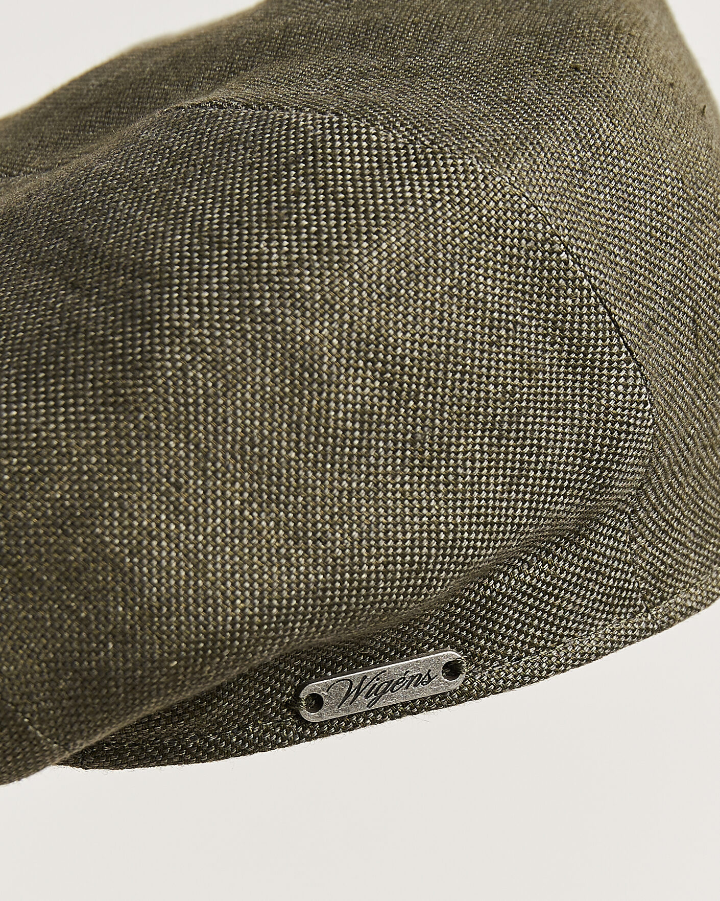 Hombres | Sombreros y gorras | Wigéns | Newsboy Retro Hopsack Linen Cap Dark Olive