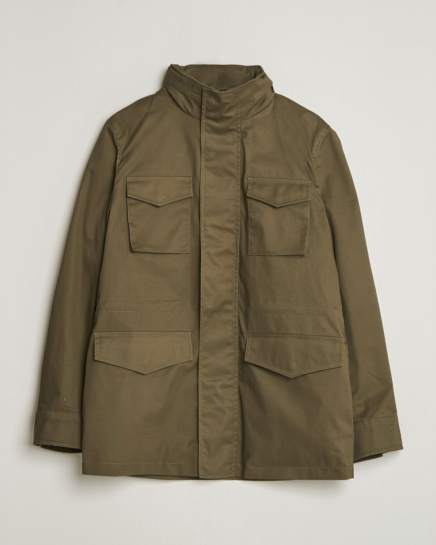 Hombres | Abrigos y chaquetas | Oscar Jacobson | M65 Coated Cotton Field Jacket Olive