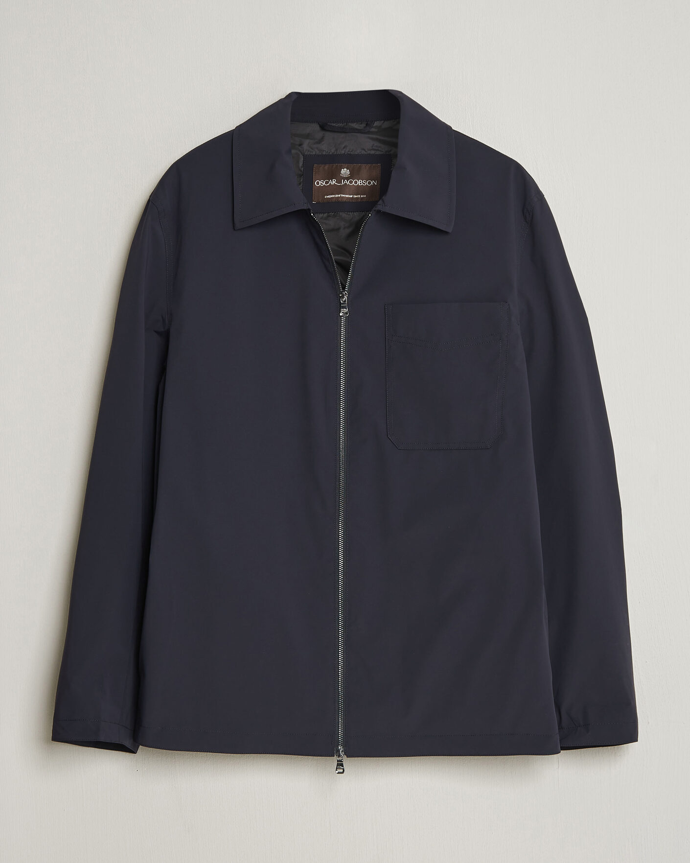 Hombres | Abrigos y chaquetas | Oscar Jacobson | Light Zipped Shirt Jacket Navy