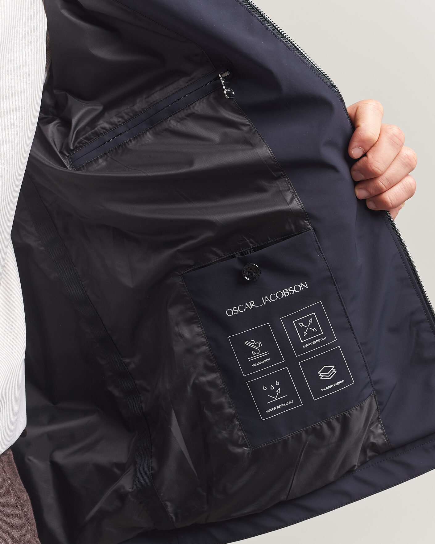 Hombres | Abrigos y chaquetas | Oscar Jacobson | Light Zipped Shirt Jacket Navy