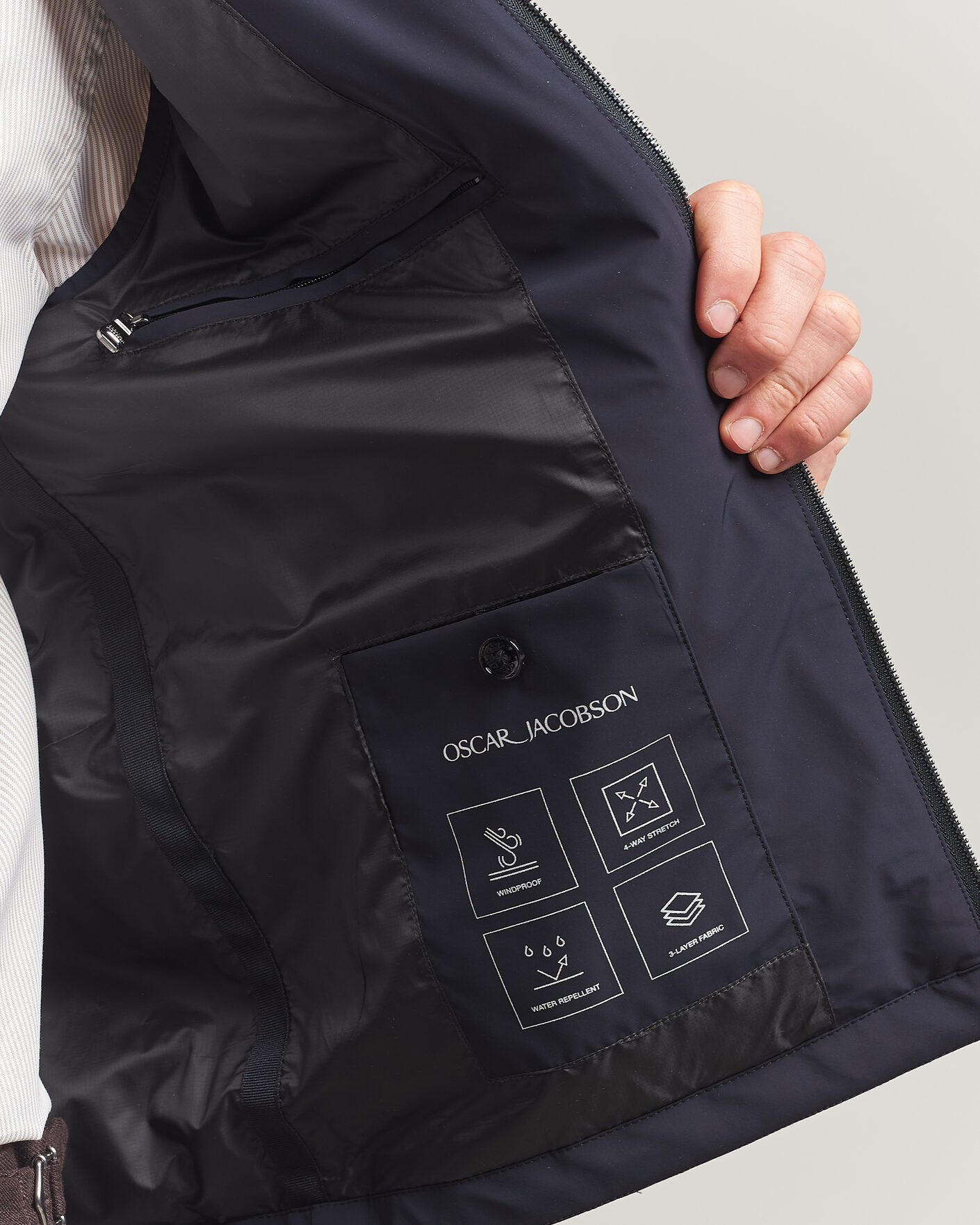 Hombres | Chalecos | Oscar Jacobson | Light Zipped Waistcoat Navy