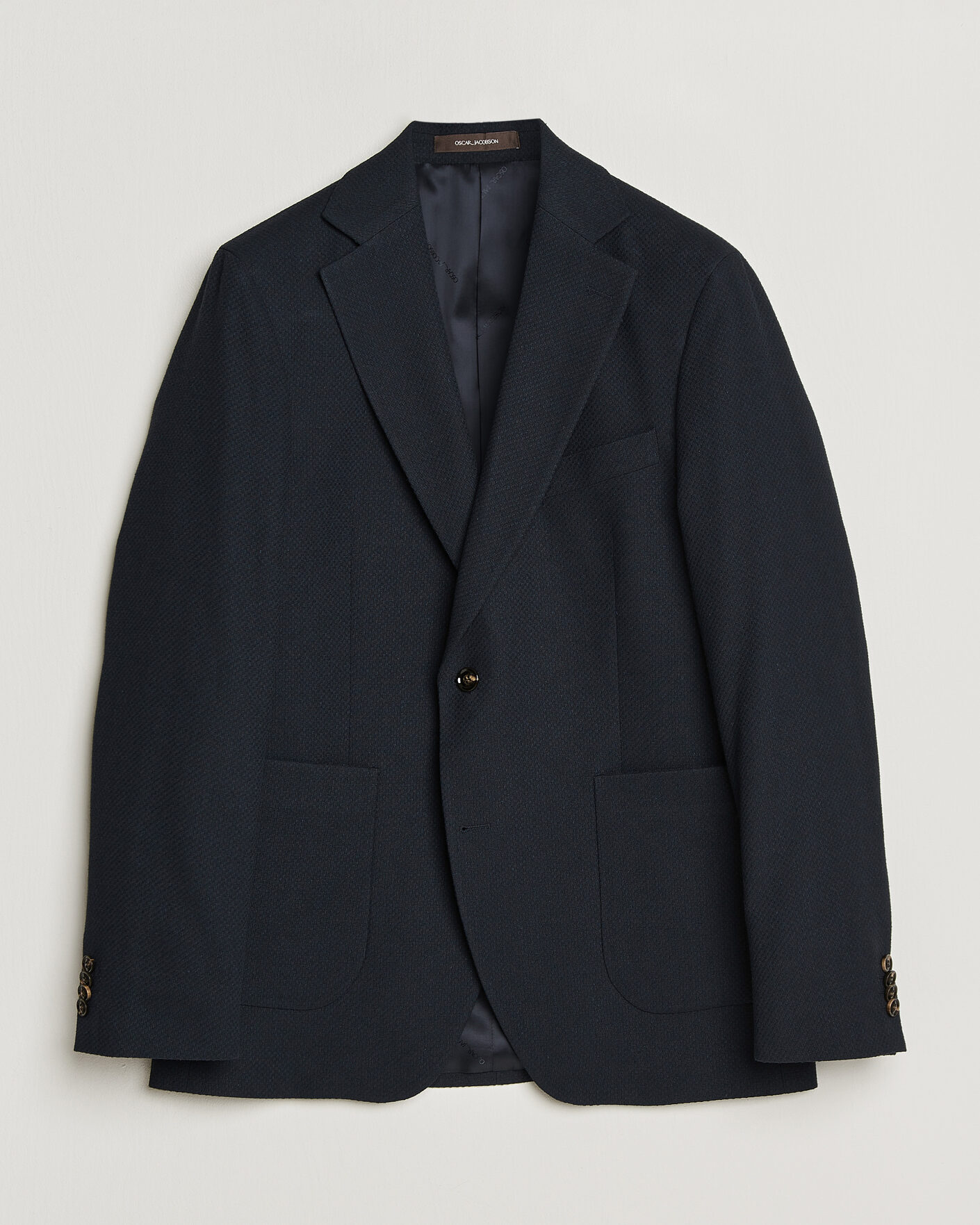 Hombres | Blazers | Oscar Jacobson | Fogerty Patch Structure Cotton Blazer Navy