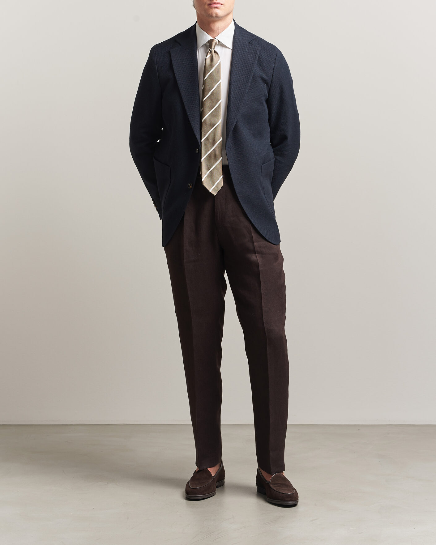 Hombres | Blazers | Oscar Jacobson | Fogerty Patch Structure Cotton Blazer Navy