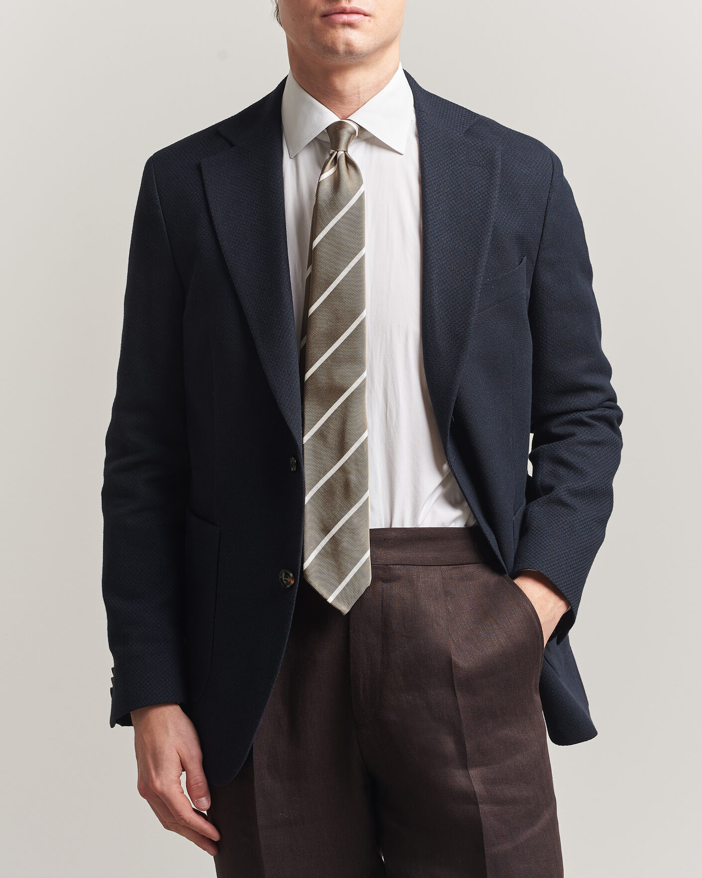 Hombres | Blazers | Oscar Jacobson | Fogerty Patch Structure Cotton Blazer Navy