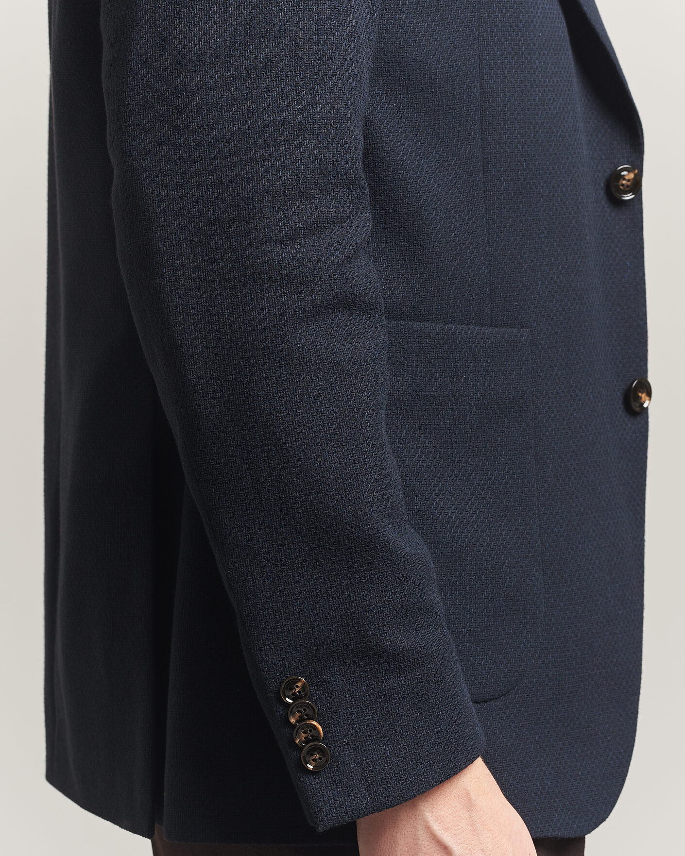 Hombres | Blazers | Oscar Jacobson | Fogerty Patch Structure Cotton Blazer Navy