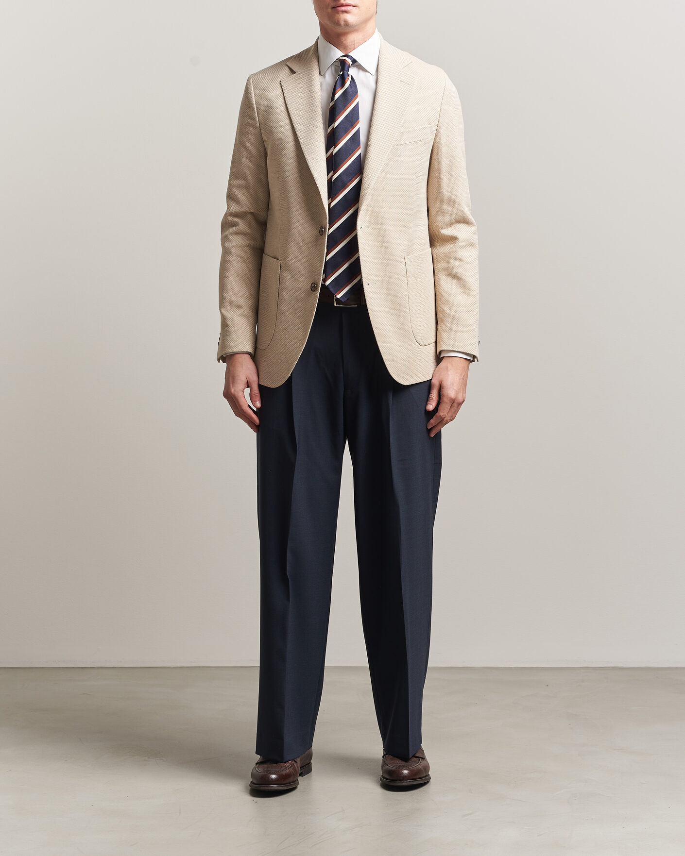 Hombres | Blazers | Oscar Jacobson | Fogerty Patch Structure Cotton Blazer Beige