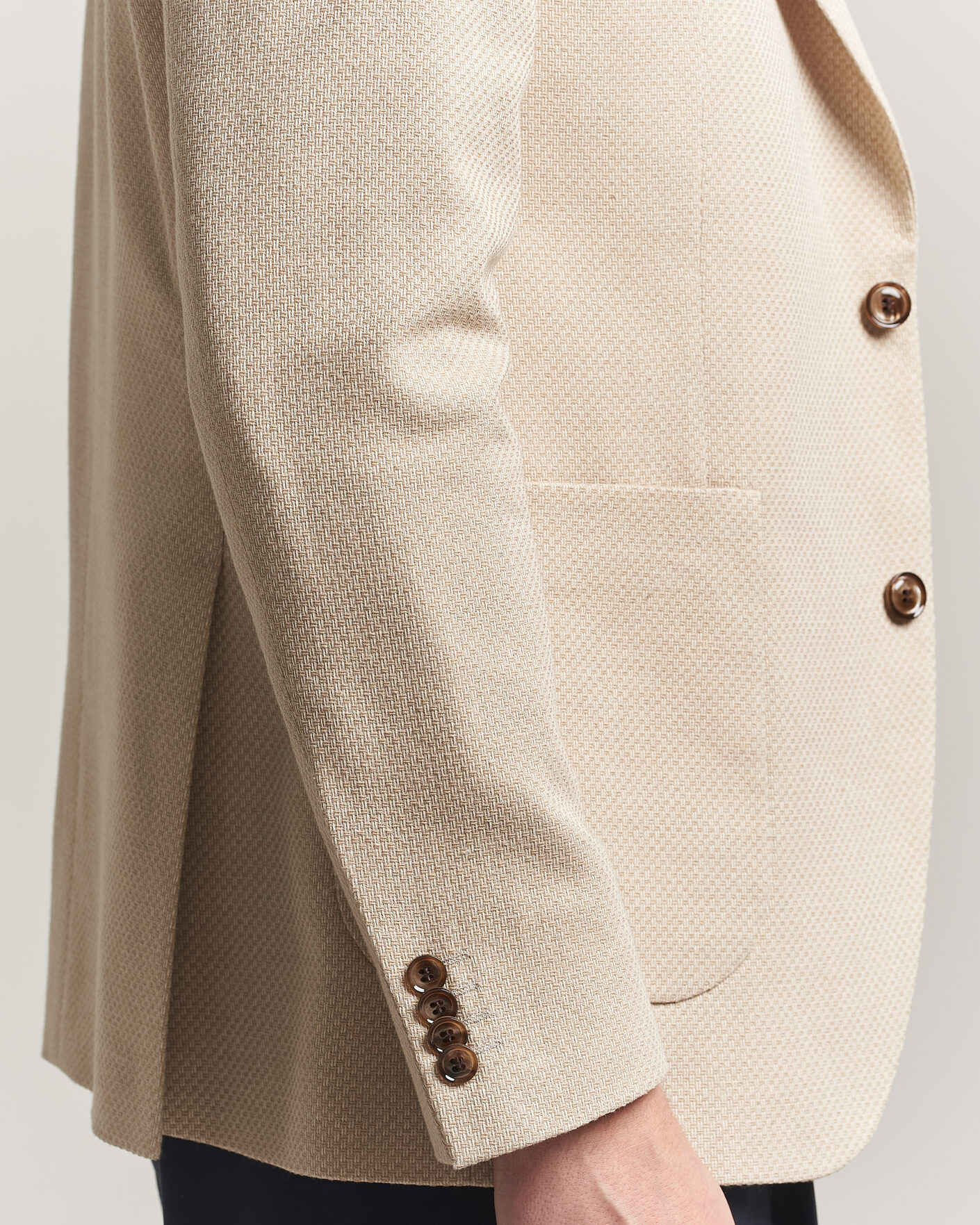 Hombres | Blazers | Oscar Jacobson | Fogerty Patch Structure Cotton Blazer Beige