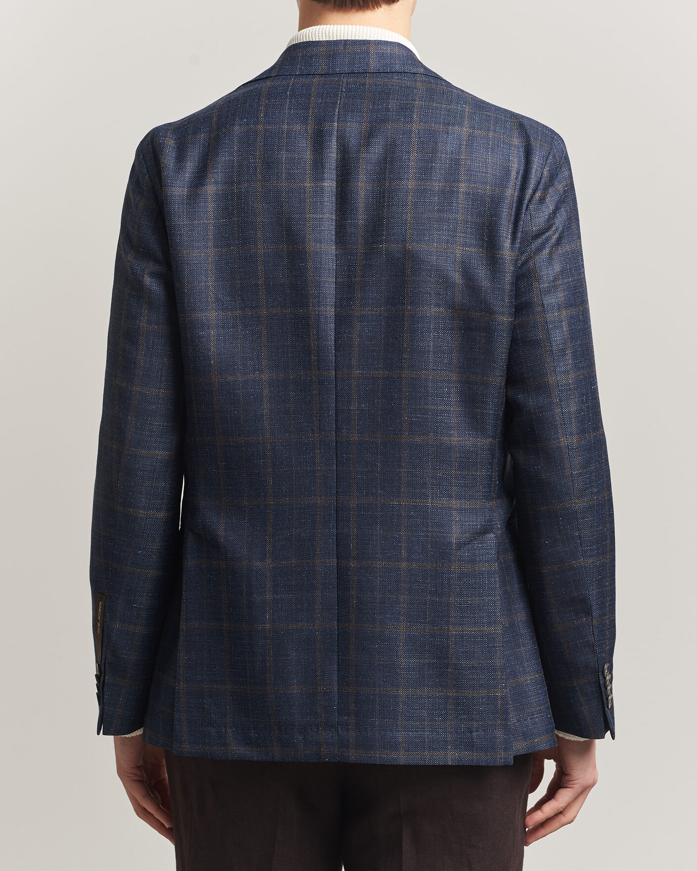 Hombres | Blazers | Oscar Jacobson | Ferry Patch Loro Piana Summertime Checked Blazer Navy