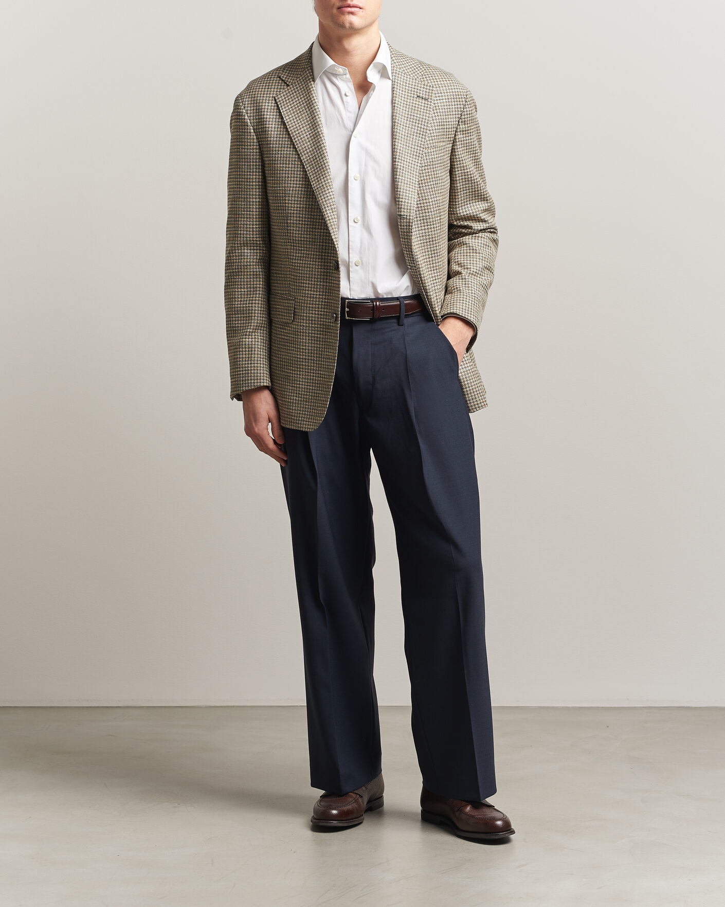 Hombres | Blazers | Oscar Jacobson | Robert Wool/Silk/Cotton Blazer Green