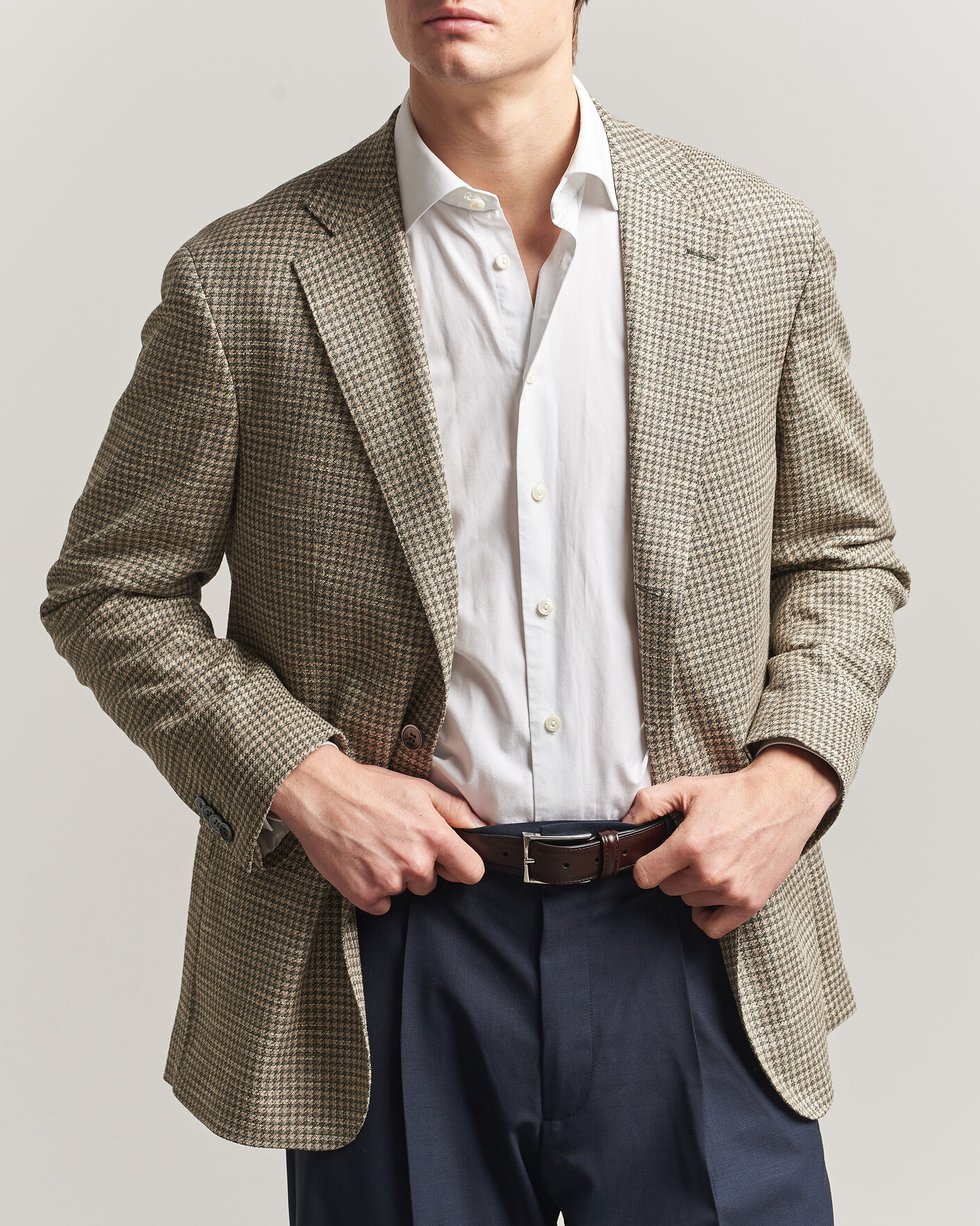 Hombres | Blazers | Oscar Jacobson | Robert Wool/Silk/Cotton Blazer Green