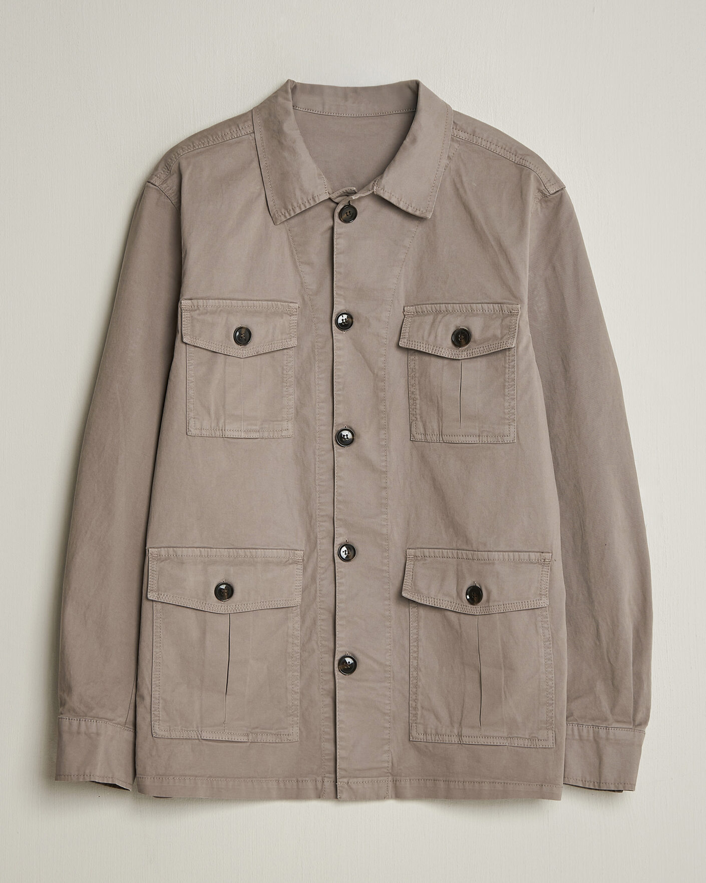 Hombres | Camisas | Oscar Jacobson | Safari Cotton Shirt Jacket Grey