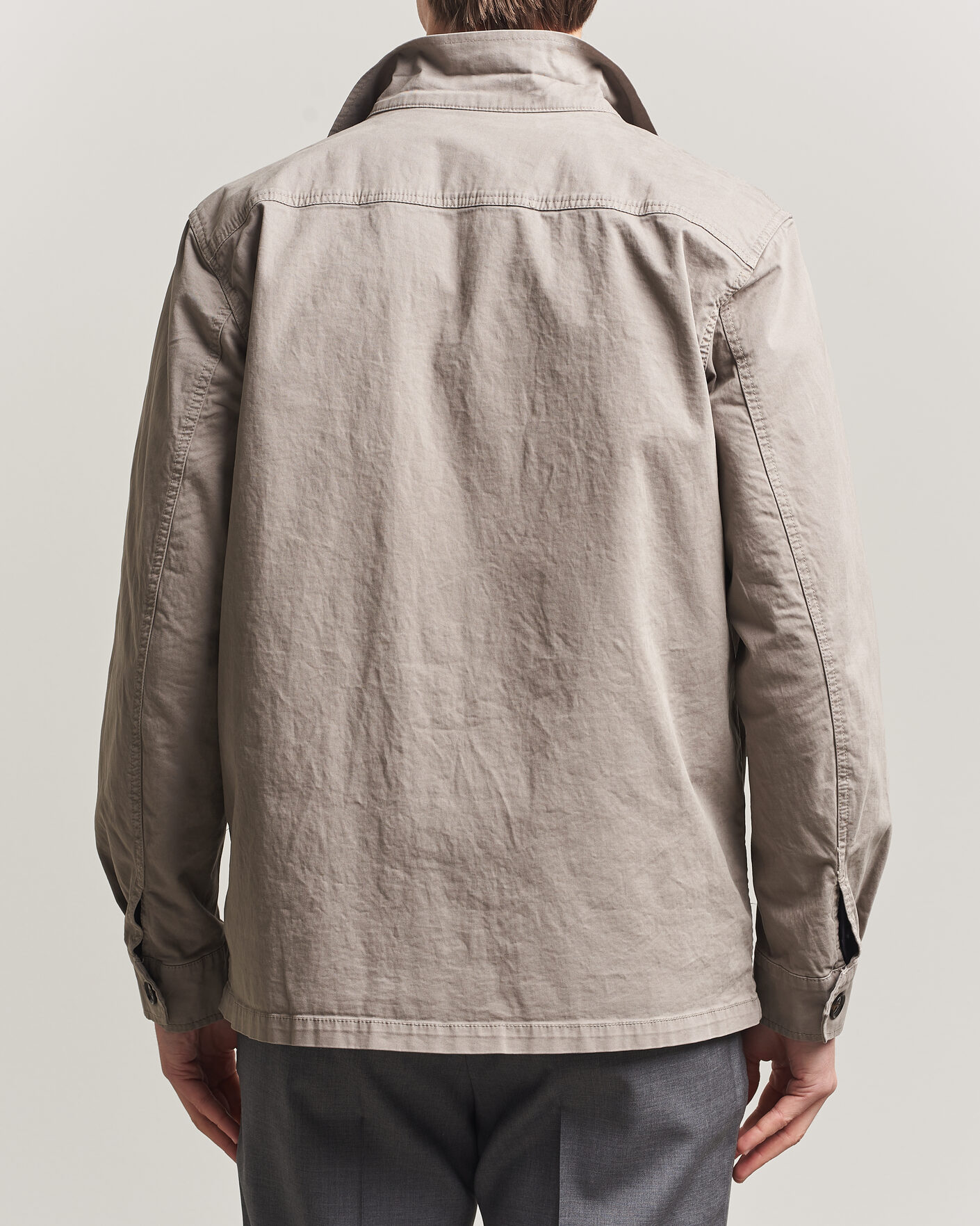 Hombres | Camisas | Oscar Jacobson | Safari Cotton Shirt Jacket Grey