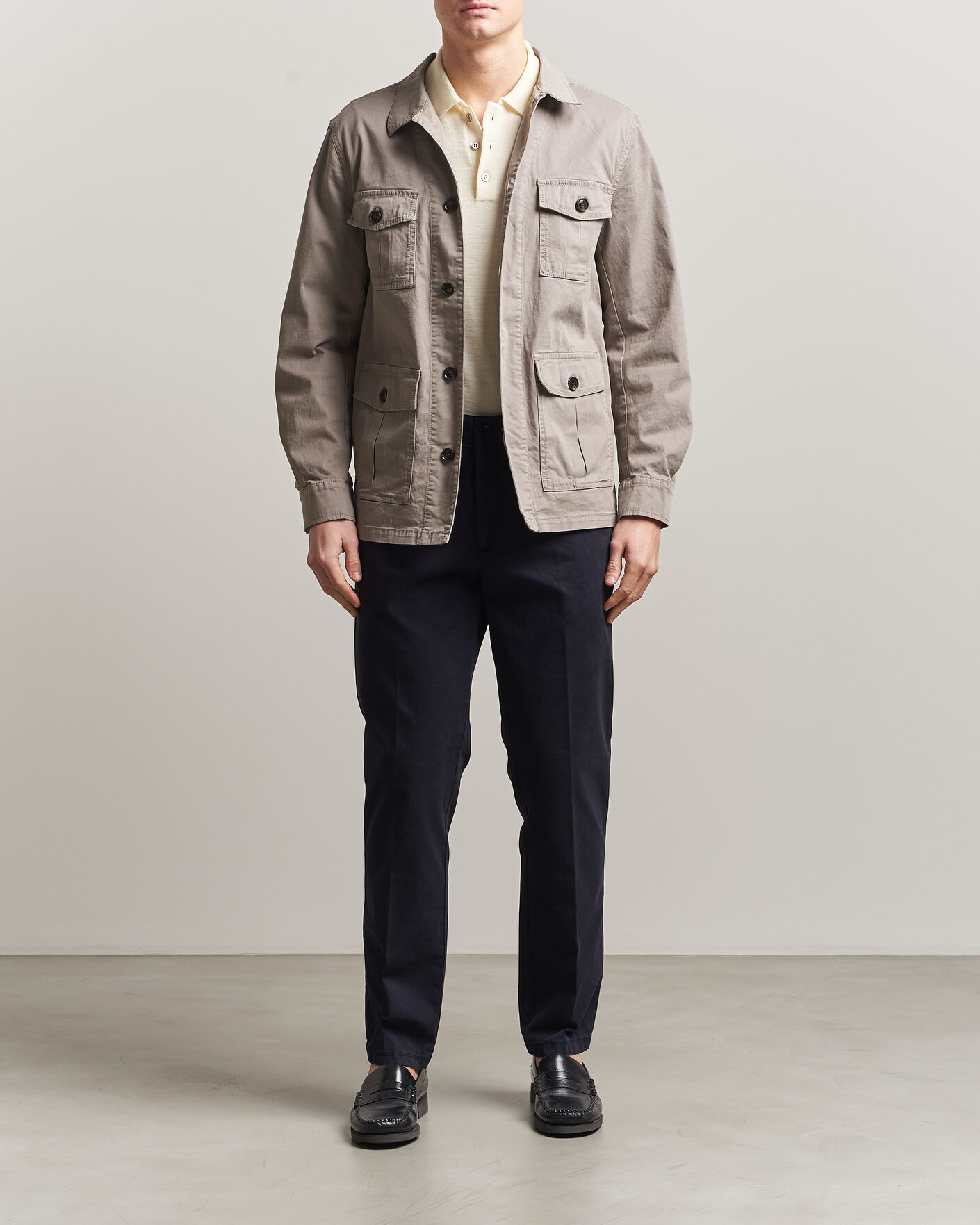 Hombres | Pantalones | Oscar Jacobson | Danik Cotton Trousers Navy