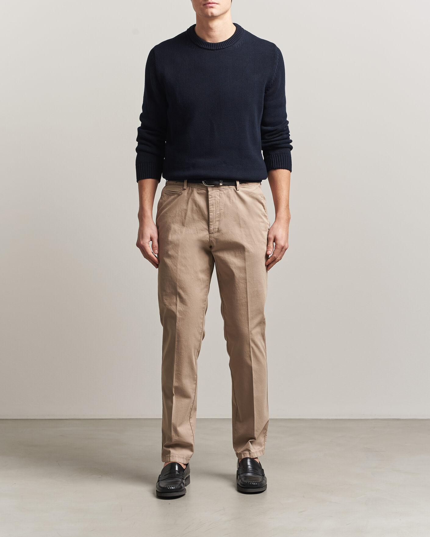 Hombres | Pantalones | Oscar Jacobson | Danik Cotton Trousers Beige