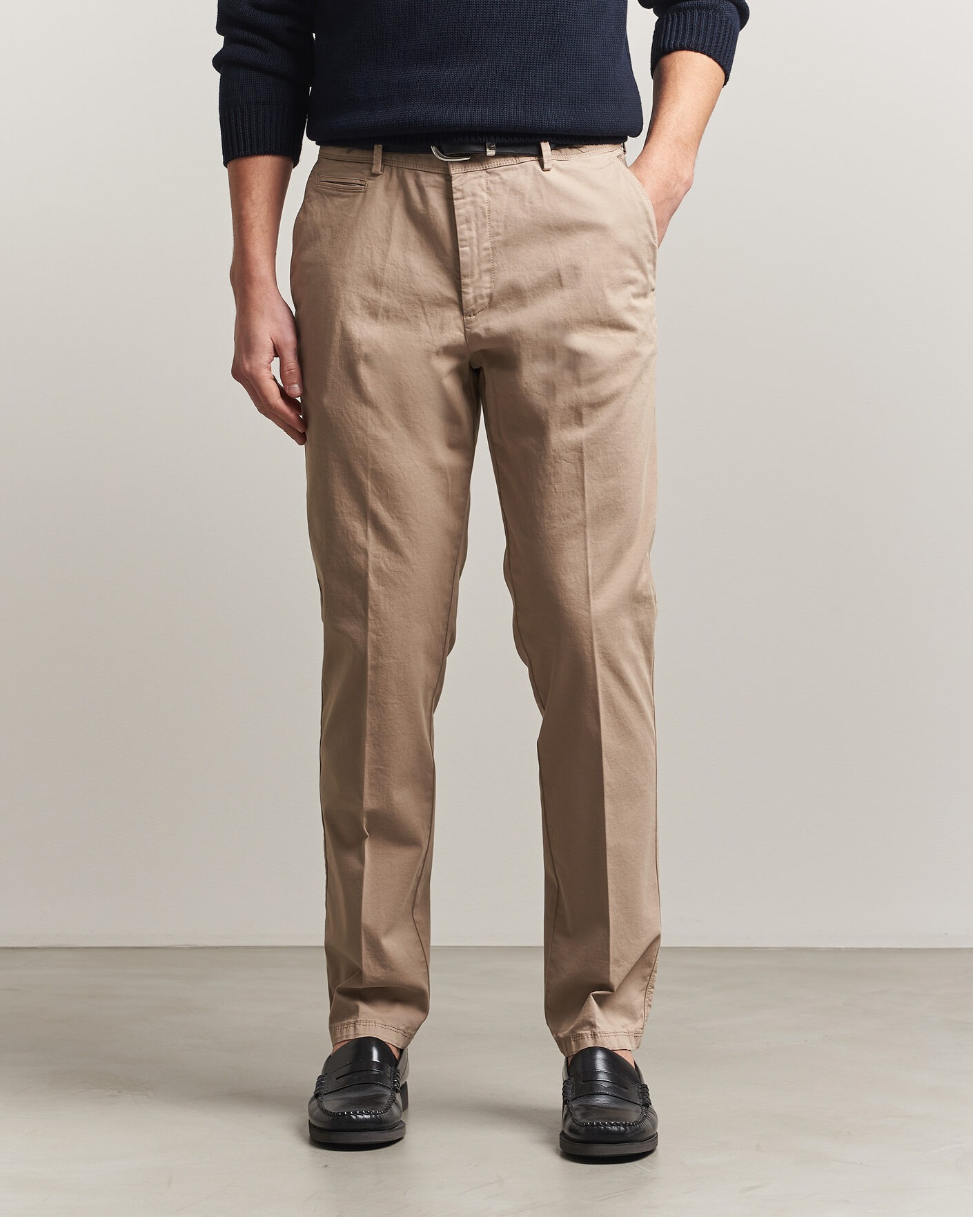 Hombres | Pantalones | Oscar Jacobson | Danik Cotton Trousers Beige