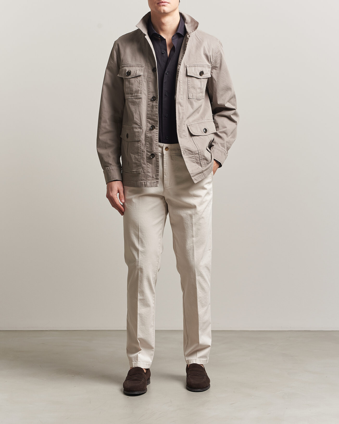 Hombres | Pantalones | Oscar Jacobson | Danik Cotton Trousers White