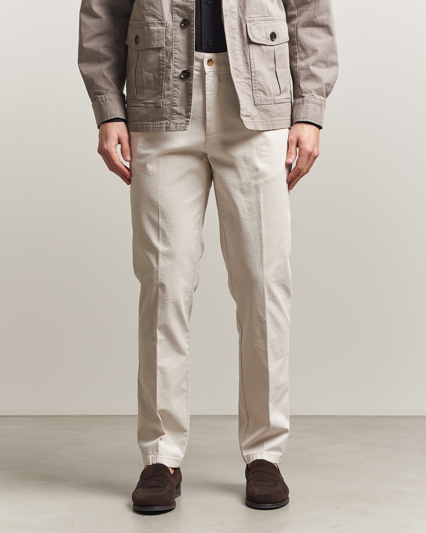Hombres | Pantalones | Oscar Jacobson | Danik Cotton Trousers White