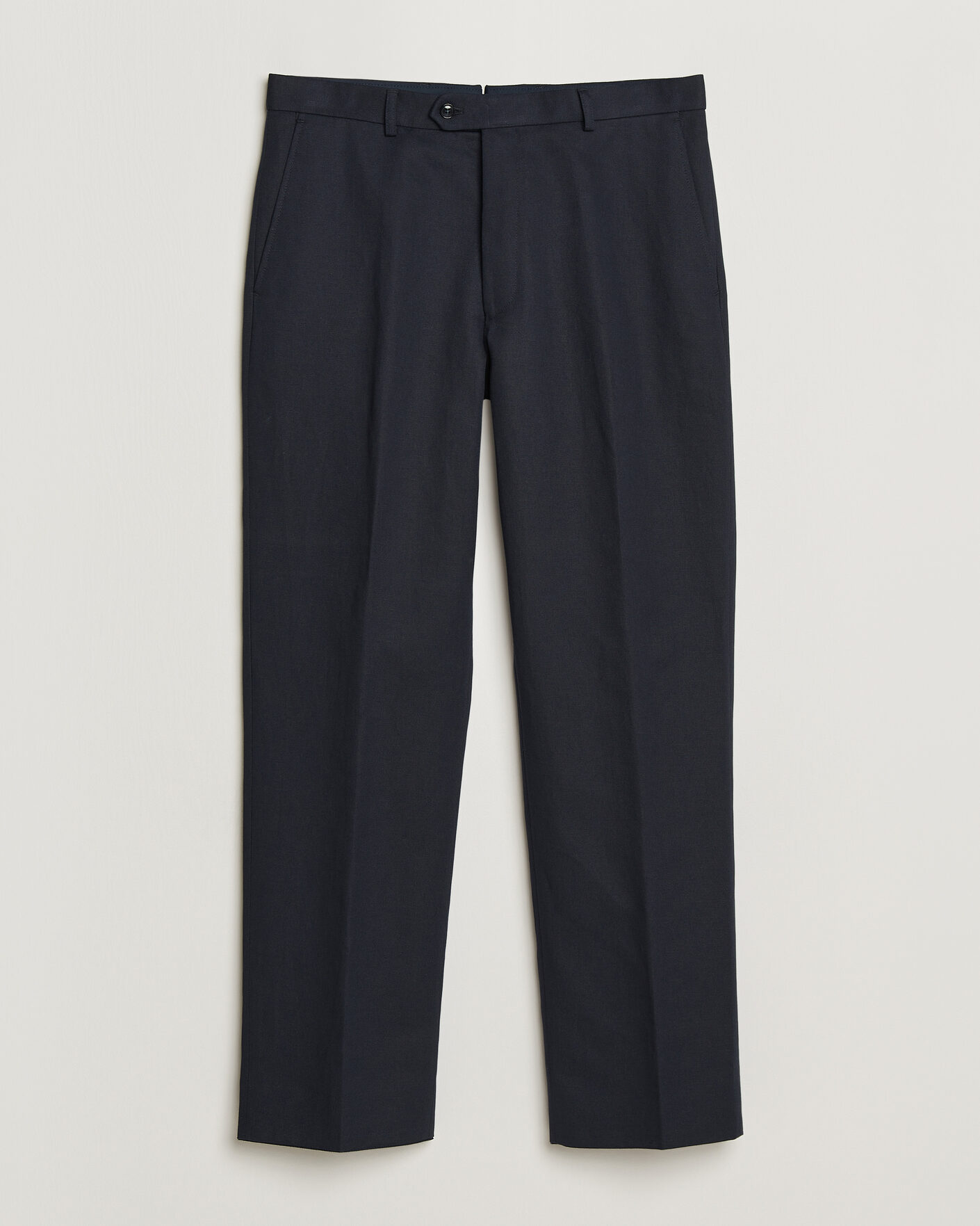 Hombres | Pantalones | Oscar Jacobson | Del Cotton/Linen Trousers Navy