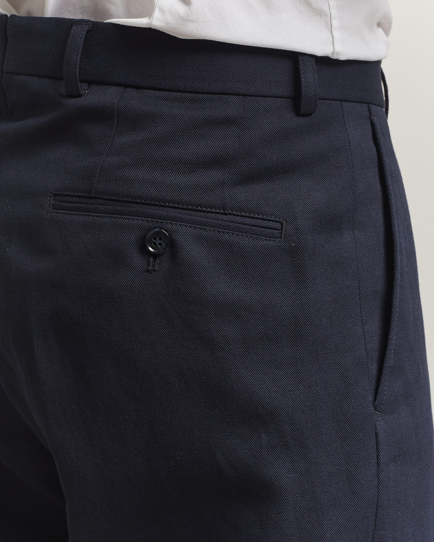 Hombres | Pantalones | Oscar Jacobson | Del Cotton/Linen Trousers Navy