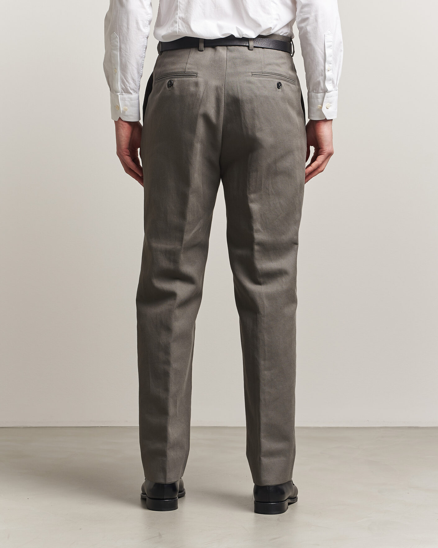Hombres | Pantalones | Oscar Jacobson | Del Cotton/Linen Trousers Olive