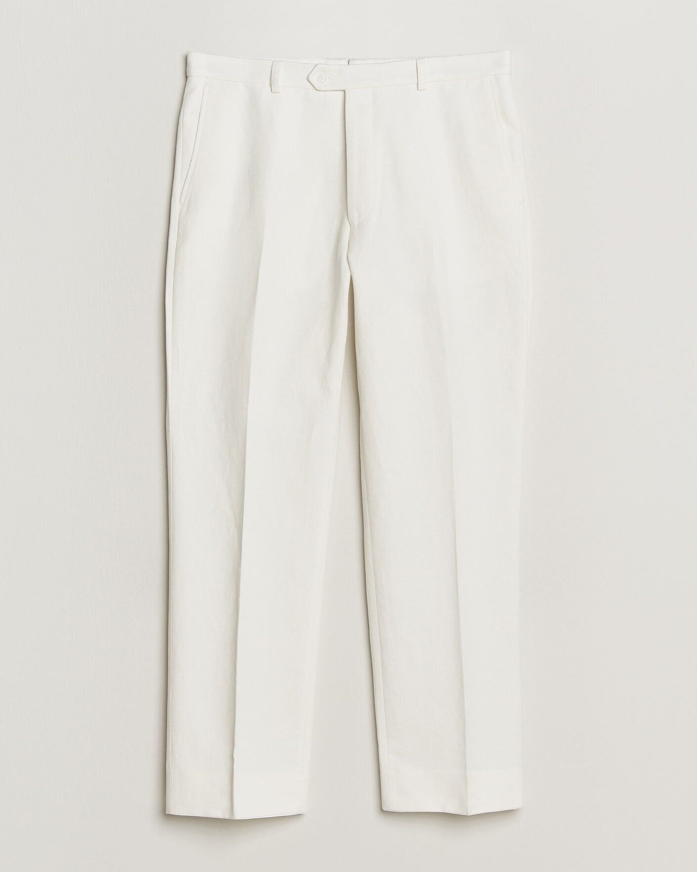Hombres | Pantalones | Oscar Jacobson | Del Cotton/Linen Trousers White