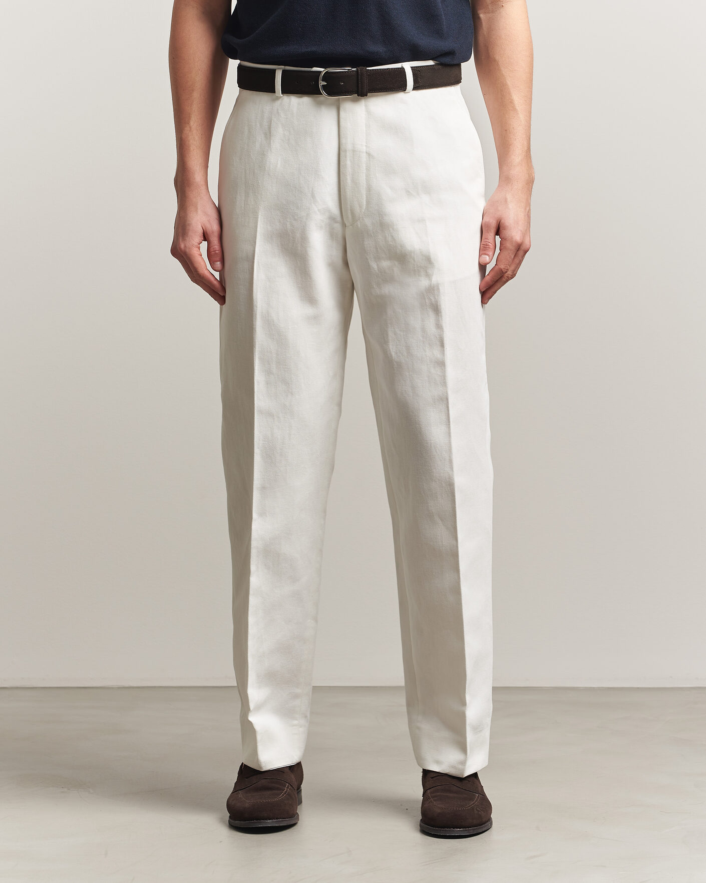 Hombres | Pantalones | Oscar Jacobson | Dell Cotton Trousers White
