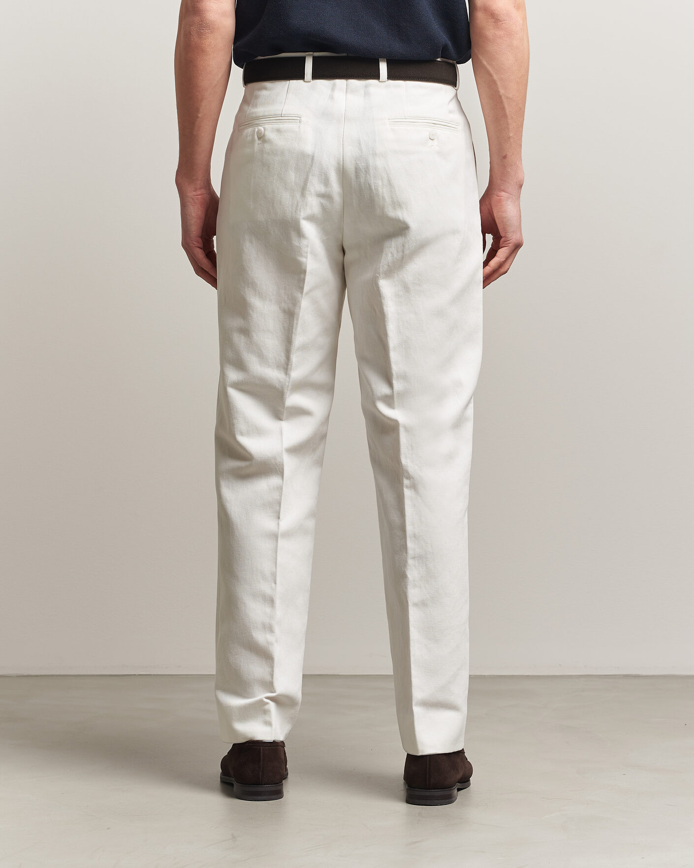 Hombres | Pantalones | Oscar Jacobson | Del Cotton/Linen Trousers White