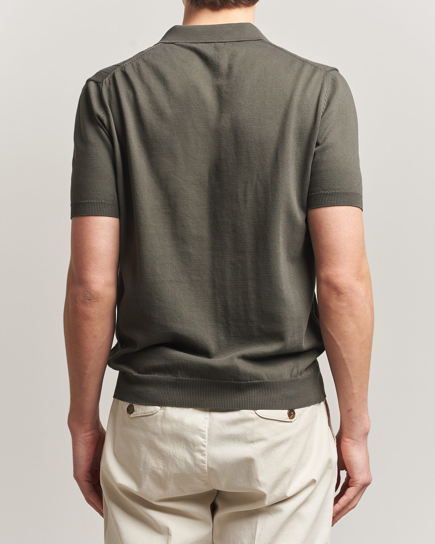 Hombres | Polos | Oscar Jacobson | Barto Structured Cotton Polo Green