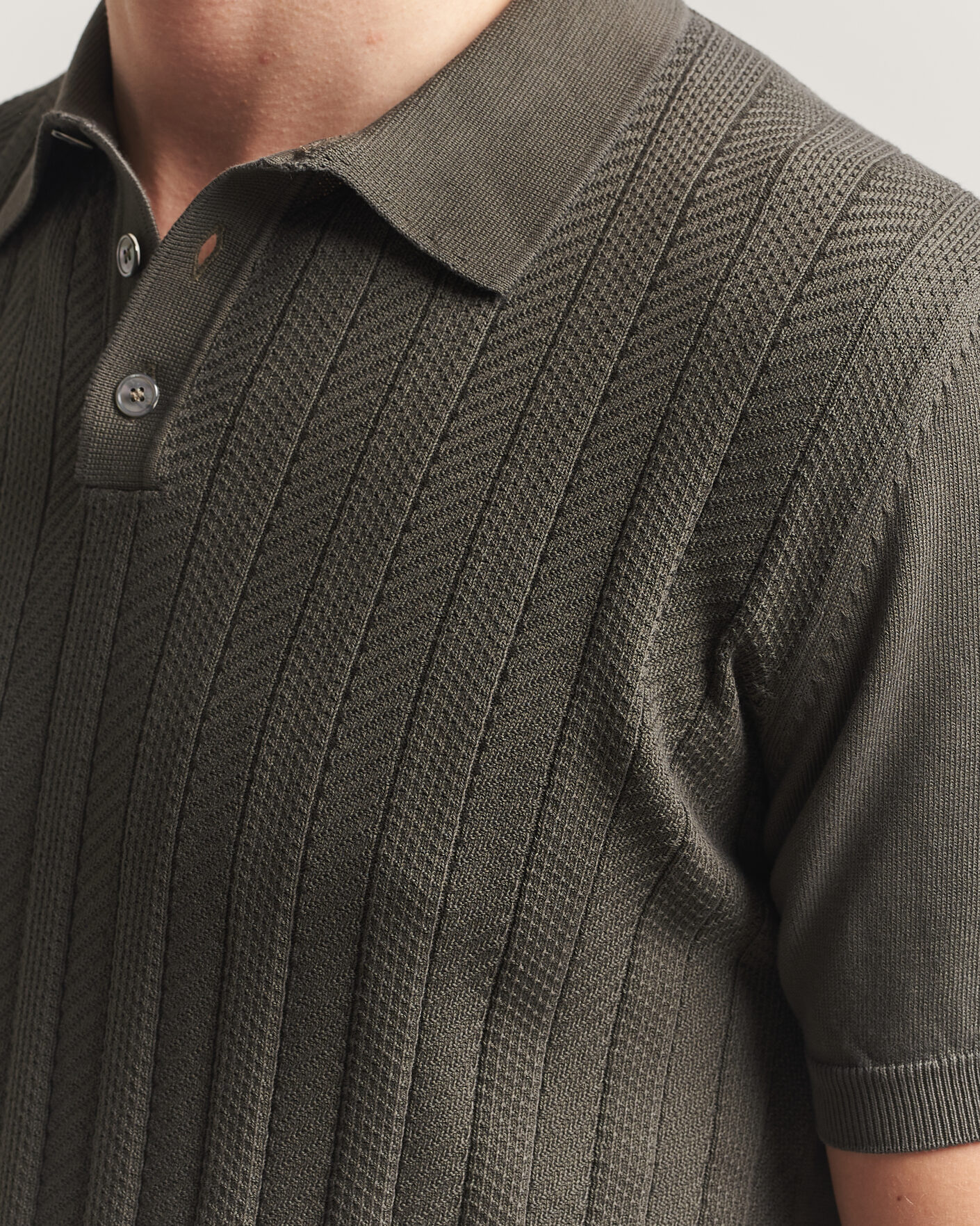 Hombres | Polos | Oscar Jacobson | Barto Structured Cotton Polo Green