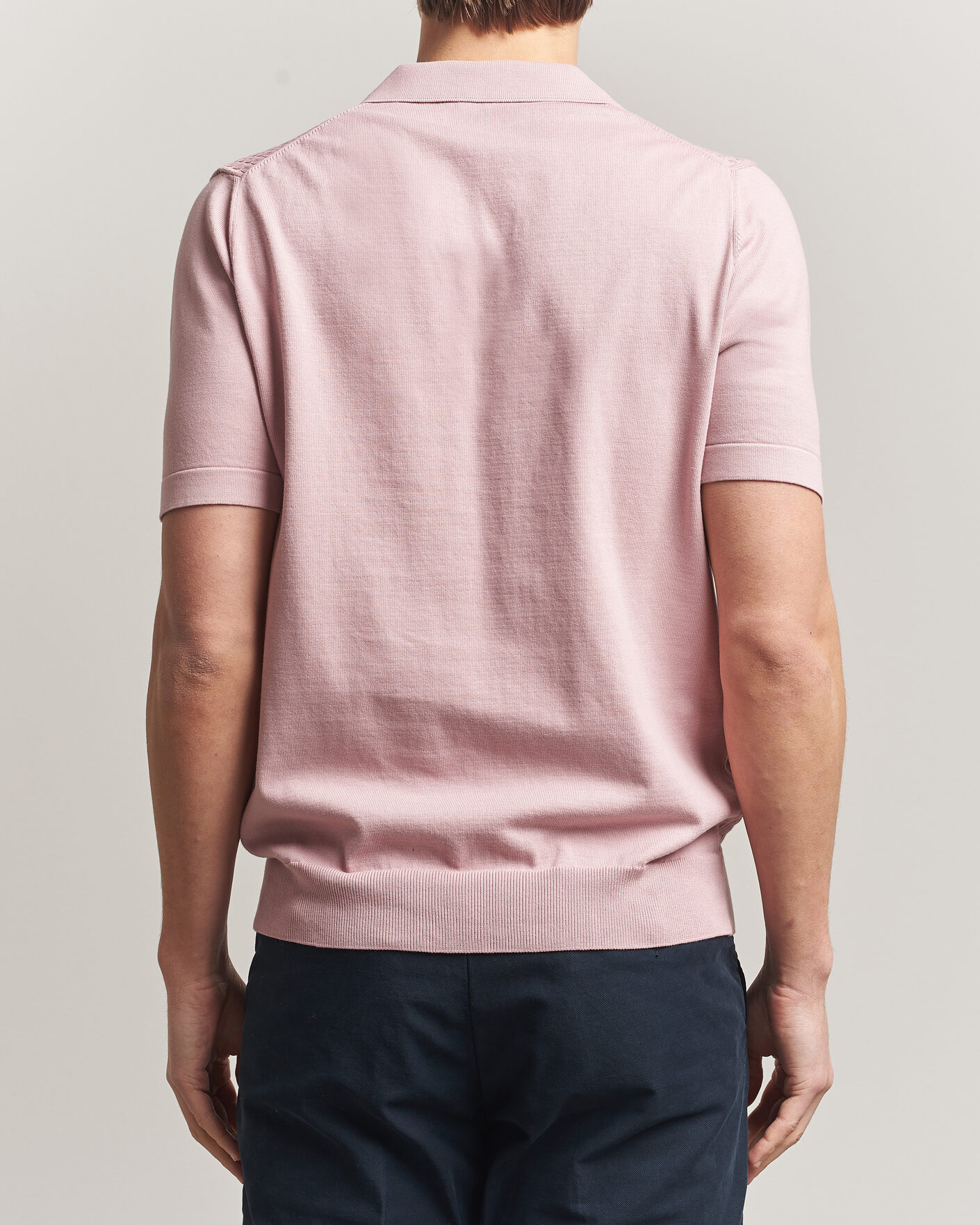 Hombres | Polos | Oscar Jacobson | Alf Structured Cotton Polo Pink
