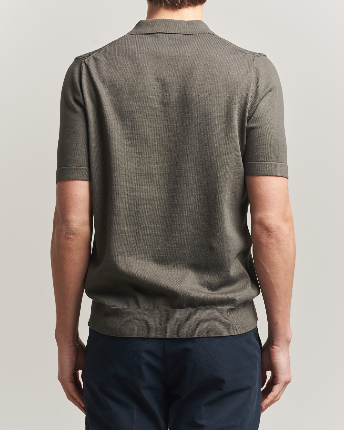 Hombres | Polos | Oscar Jacobson | Alf Structured Cotton Polo Green