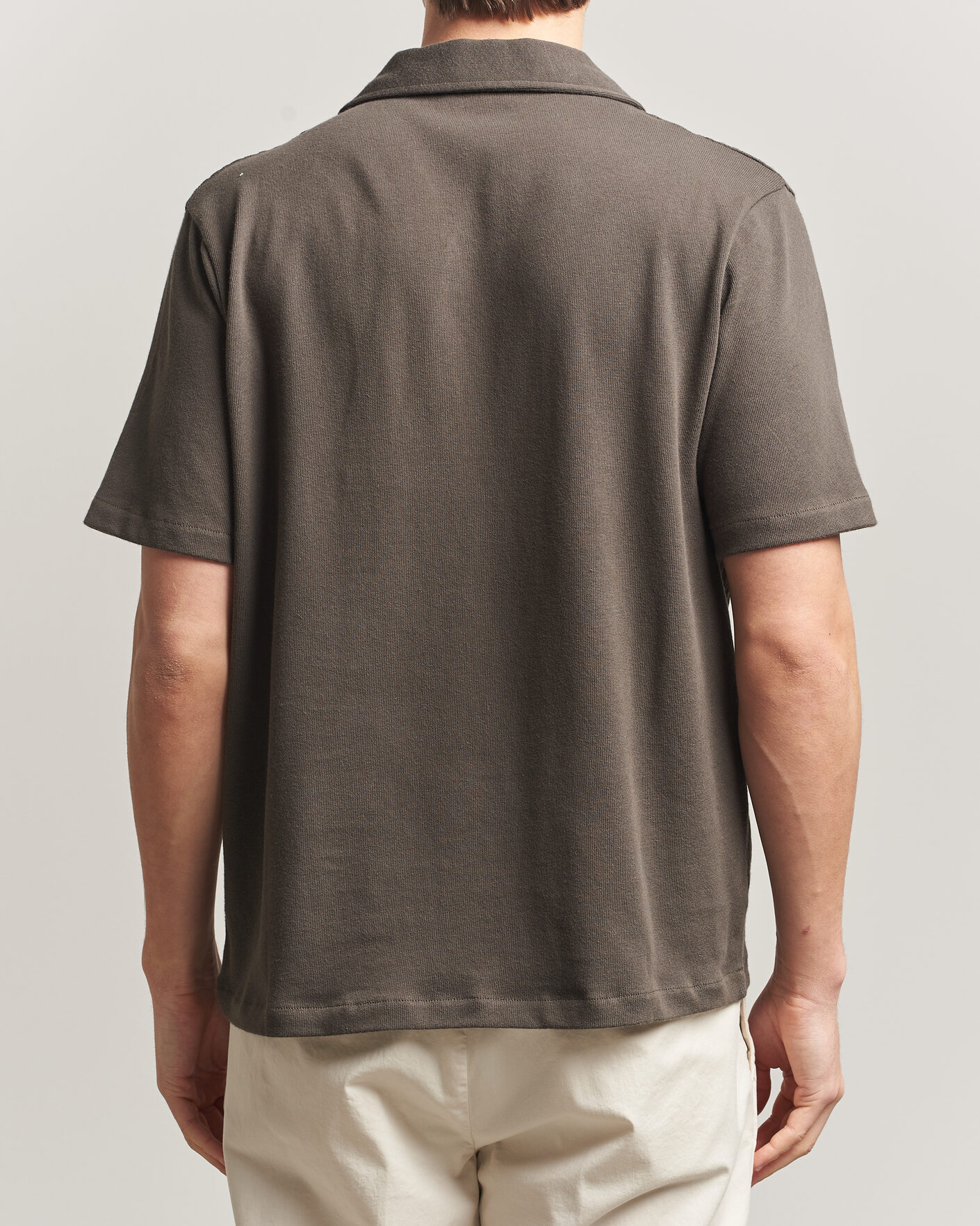 Hombres | Camisas | Oscar Jacobson | Kirk Knitted Short Sleeve Shirt Green