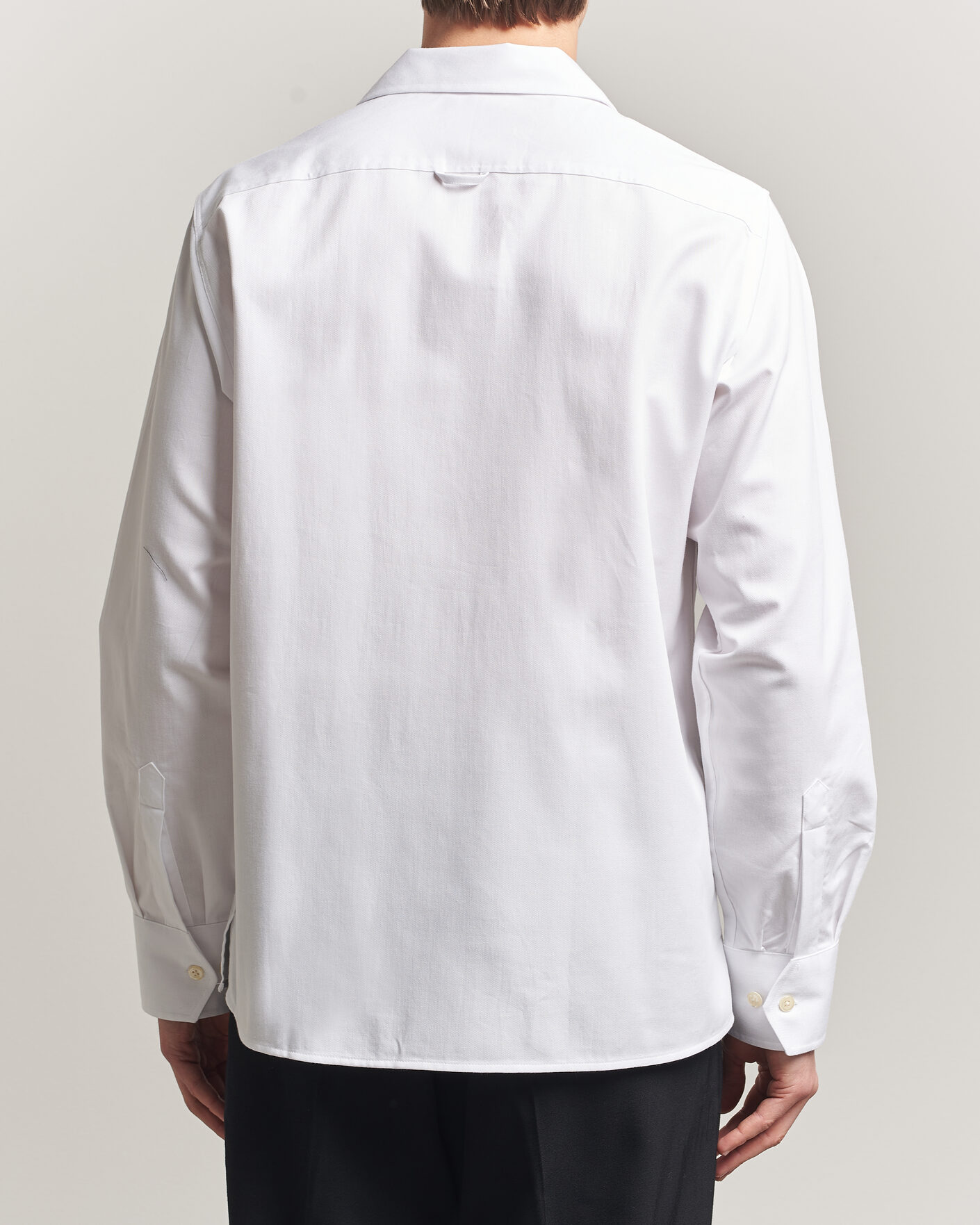 Hombres | Camisas | Oscar Jacobson | Straight Fit Bowling Collar Cotton Shirt White