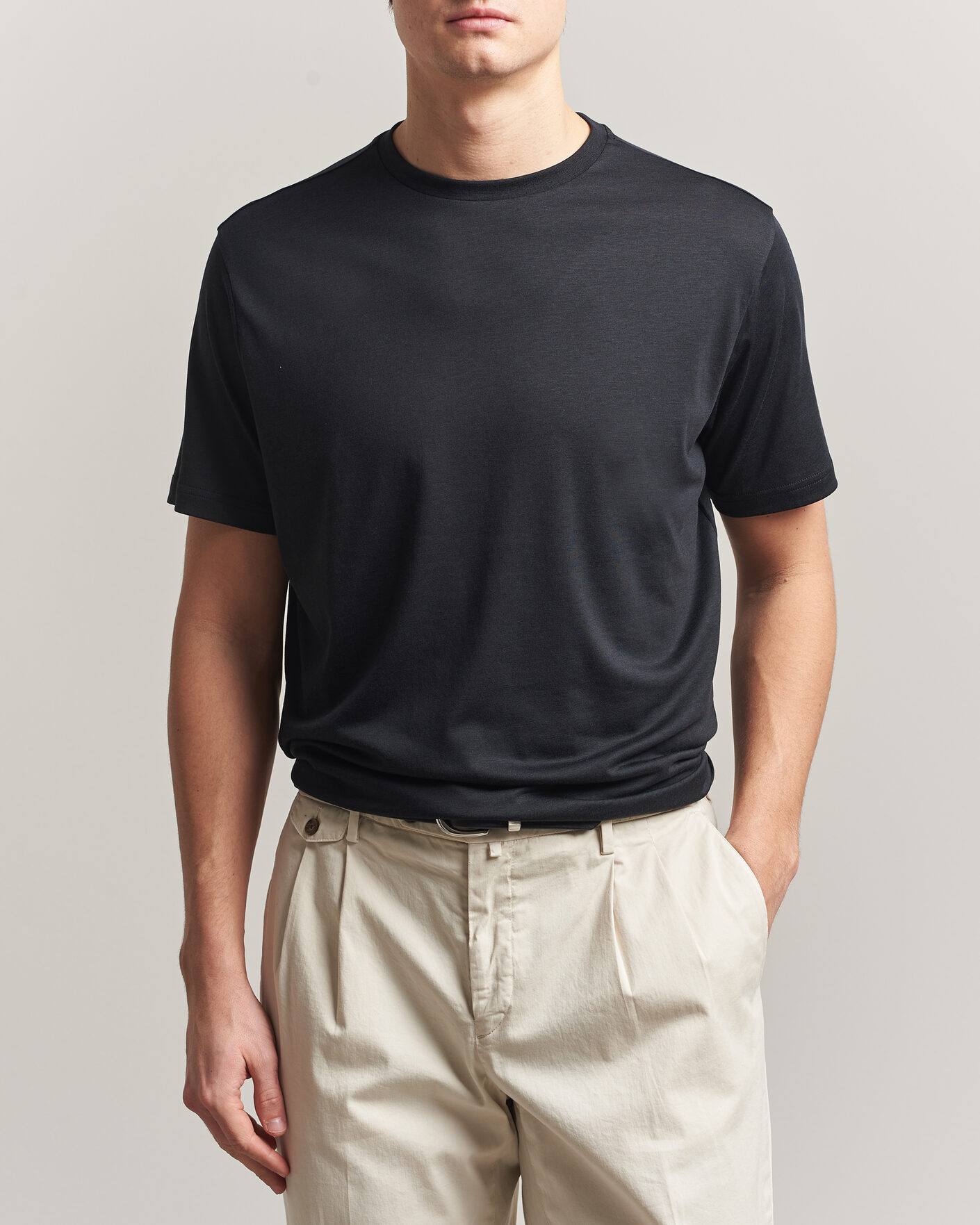 Hombres | Camisetas | Oscar Jacobson | Kim Lyocel/Cotton T-Shirt Black