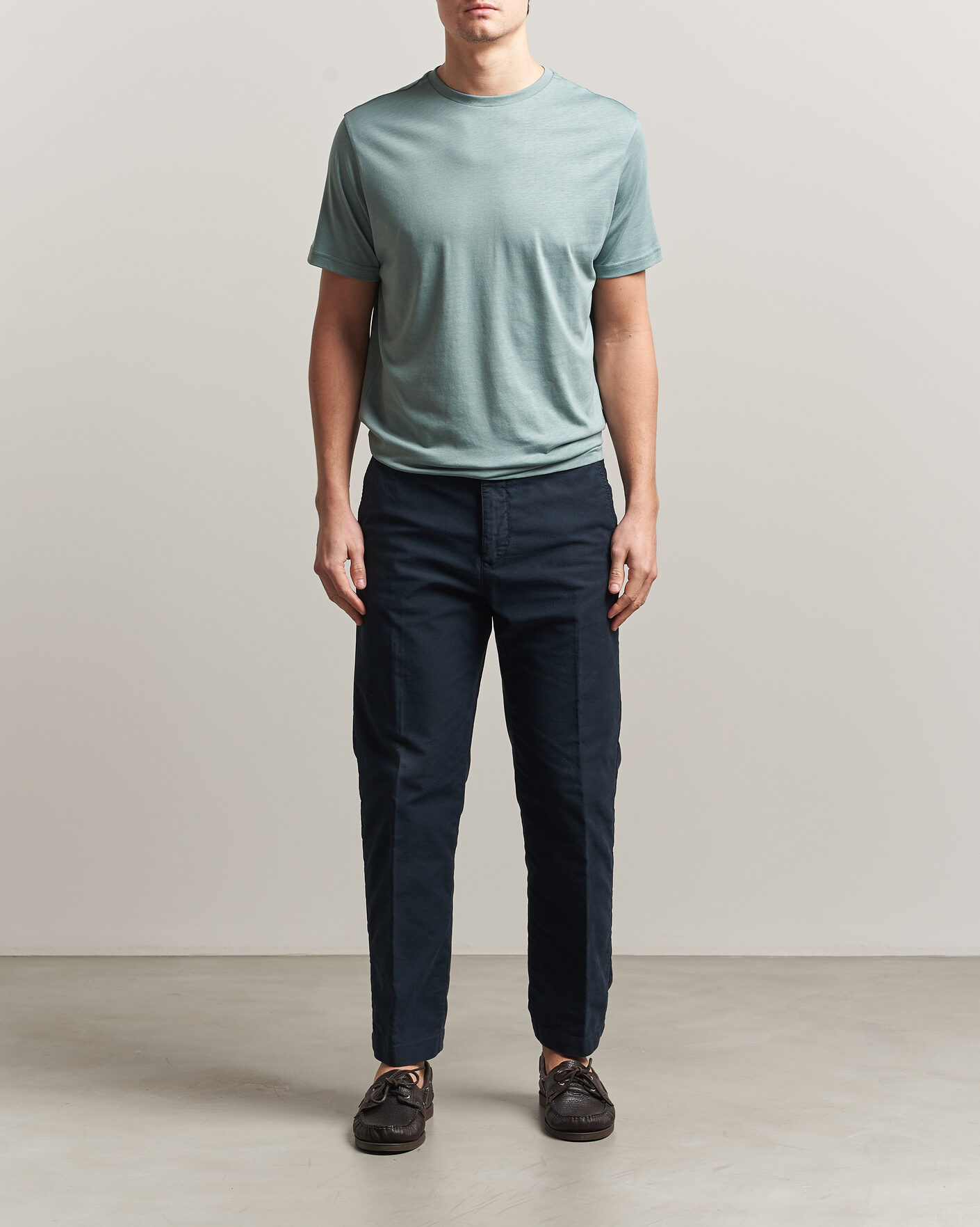 Hombres | Camisetas | Oscar Jacobson | Kim Lyocel/Cotton T-Shirt Soft Green