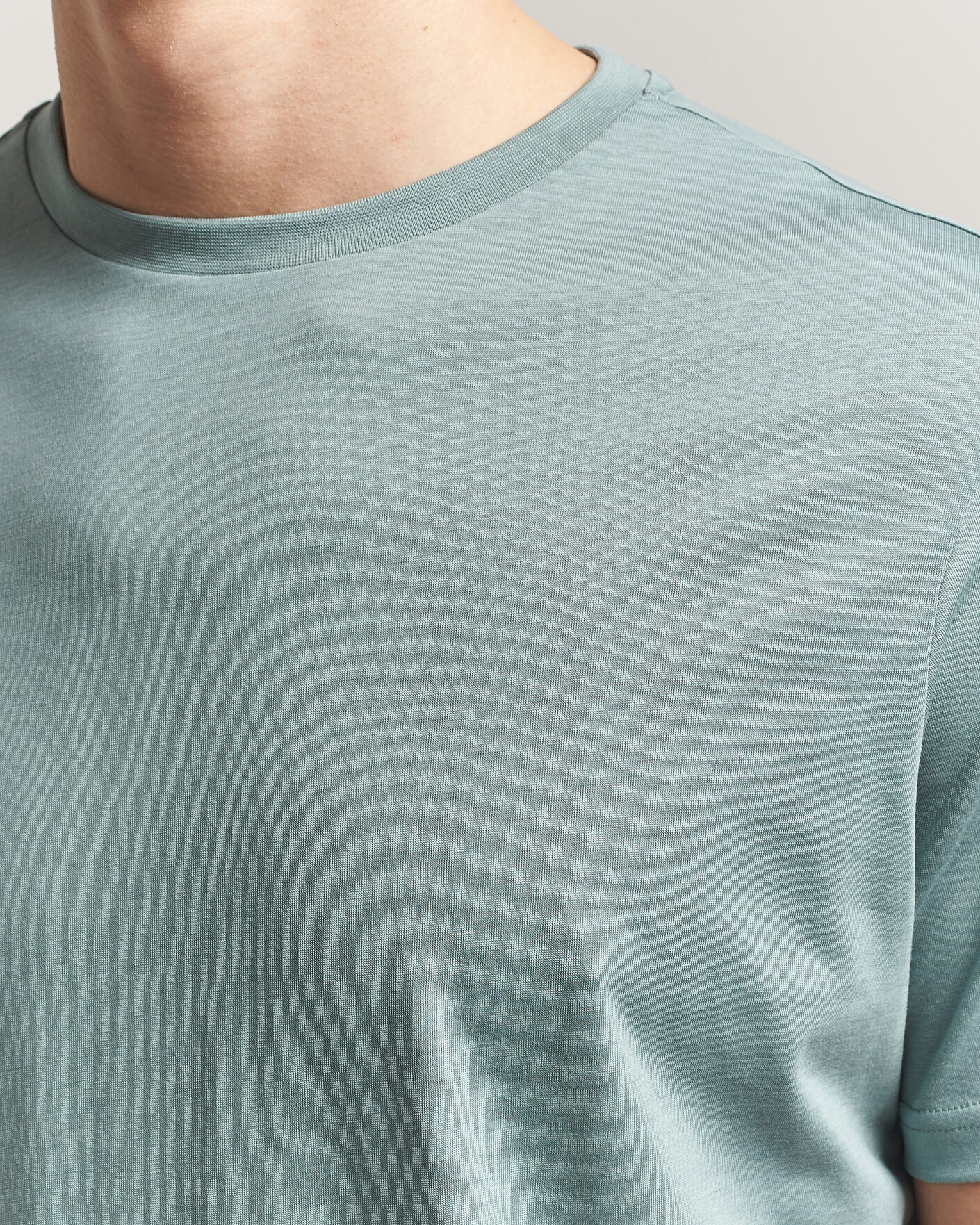 Hombres | Camisetas | Oscar Jacobson | Kim Lyocel/Cotton T-Shirt Soft Green