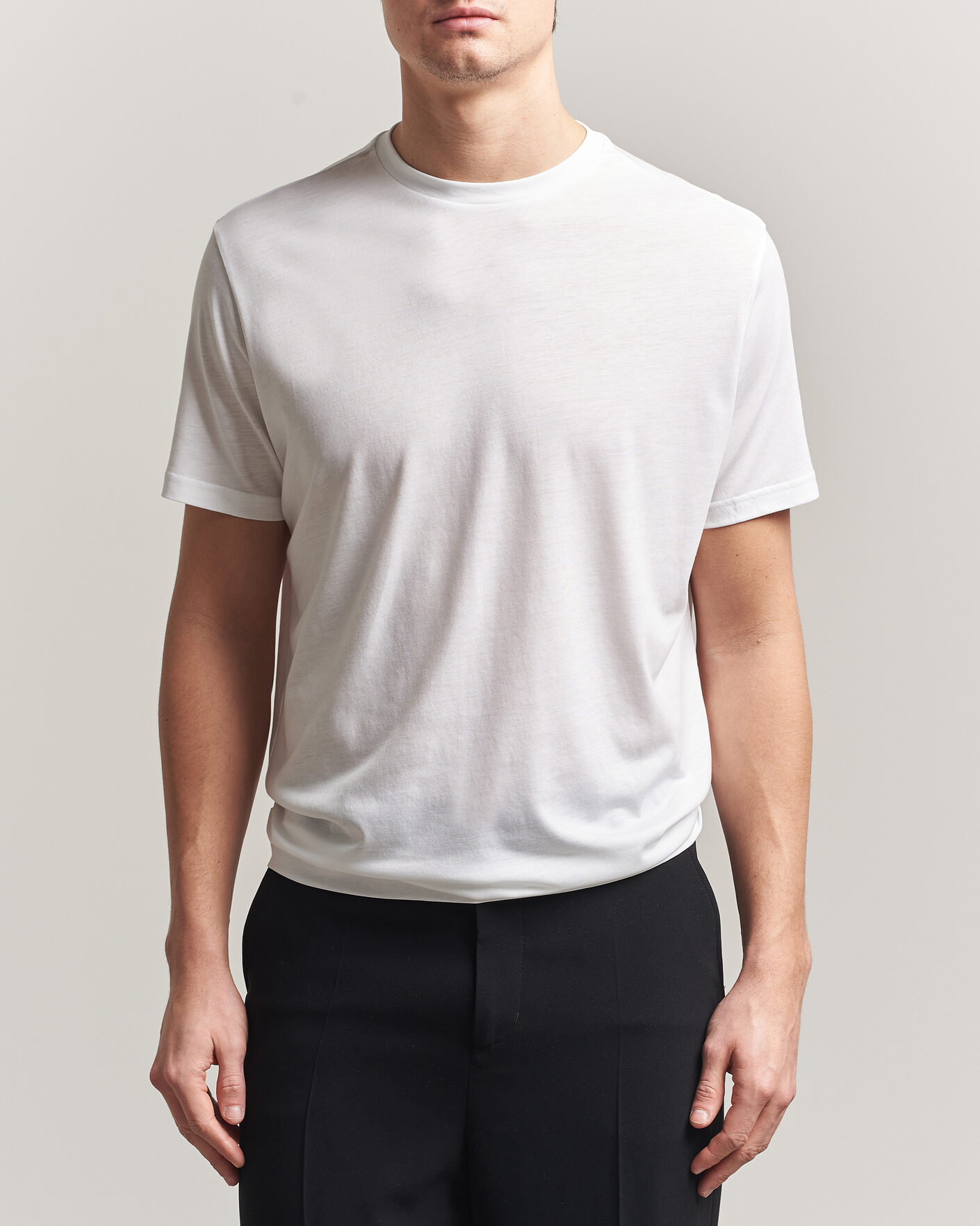 Hombres | Camisetas | Oscar Jacobson | Kim Lyocel/Cotton T-Shirt White