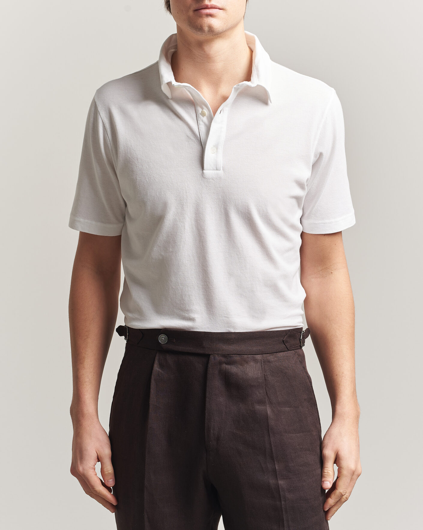 Hombres | Polos | Zanone | Soft Cotton Piquet Polo White