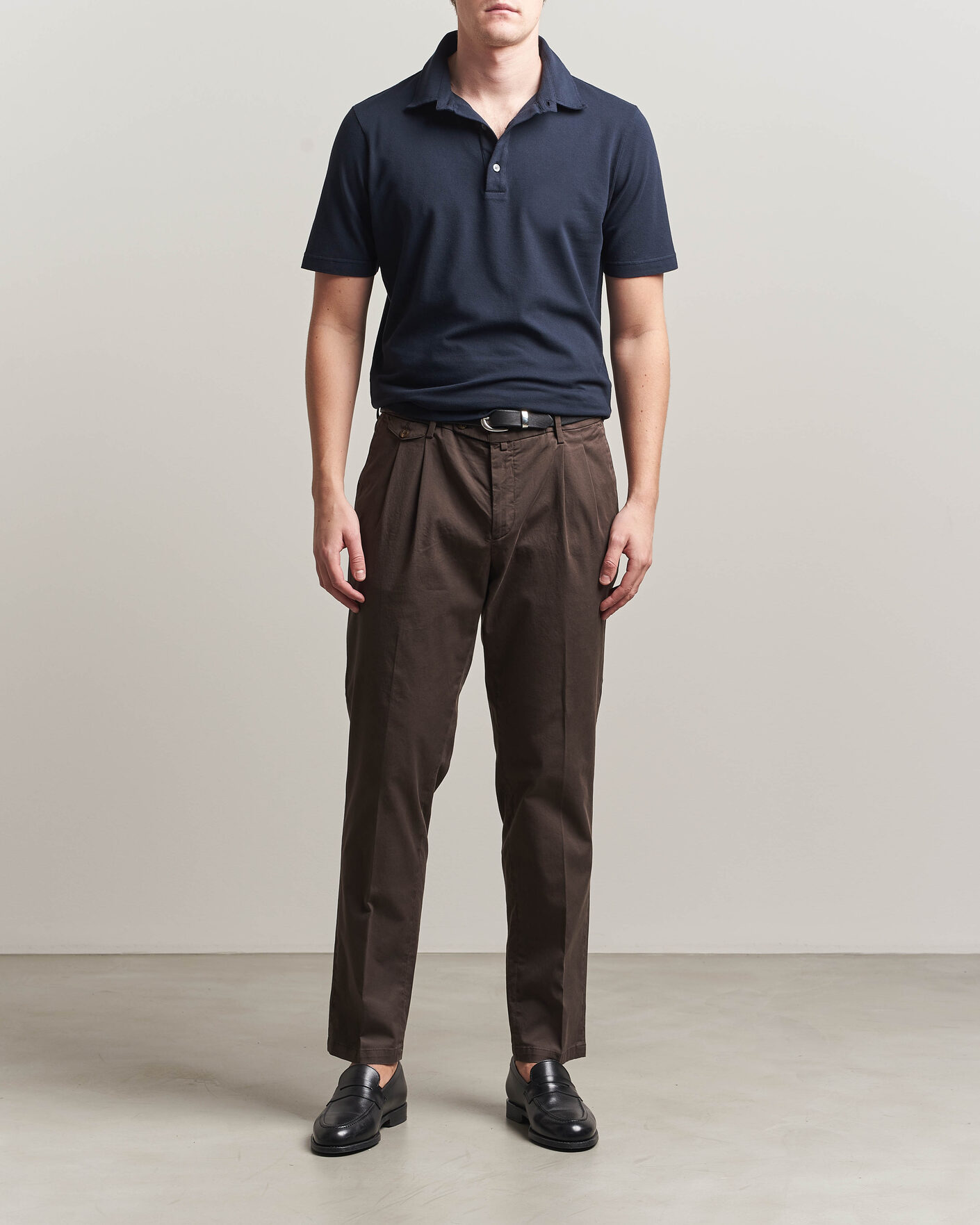 Hombres | Polos | Zanone | Soft Cotton Piquet Polo Navy
