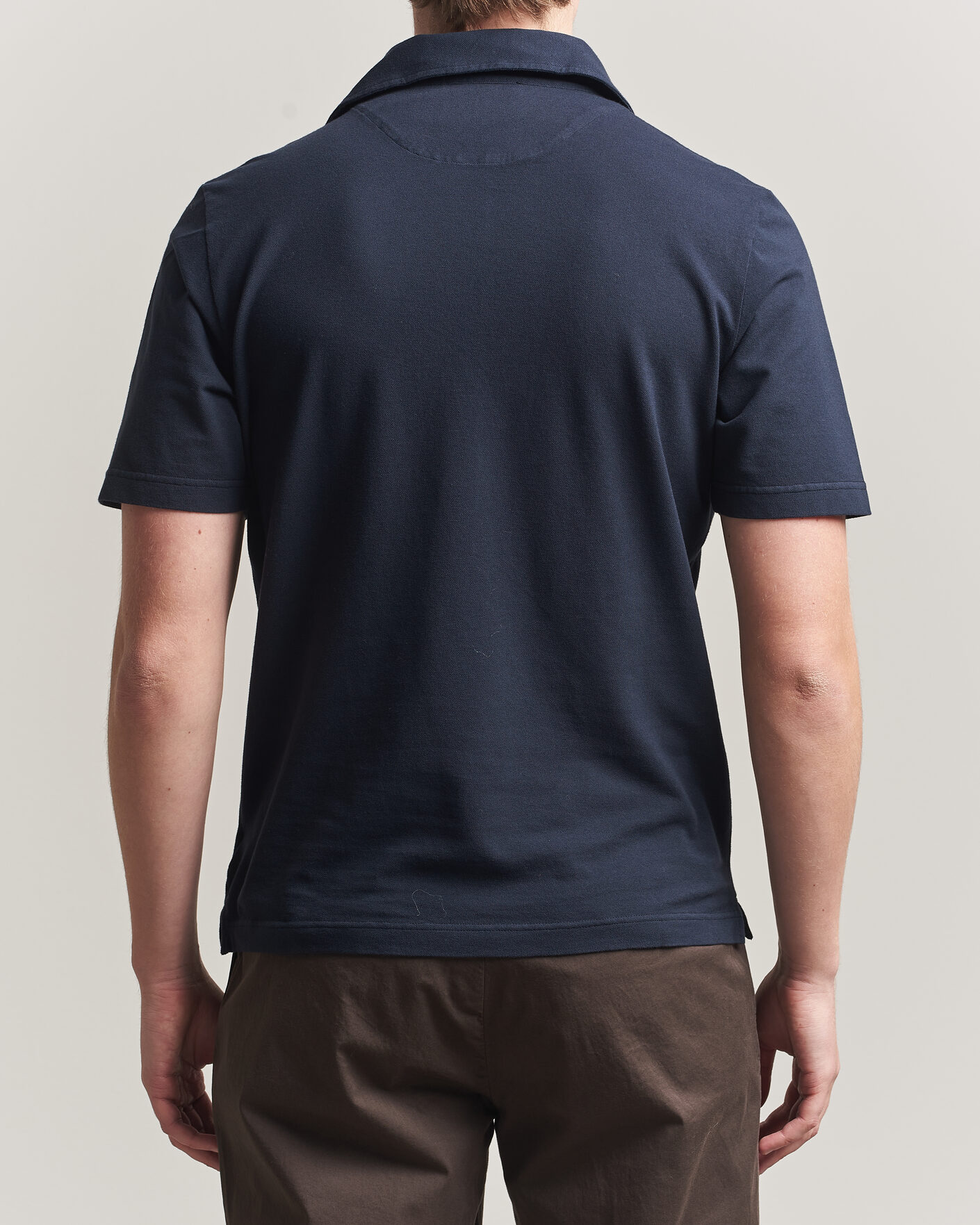 Hombres | Polos | Zanone | Soft Cotton Piquet Polo Navy
