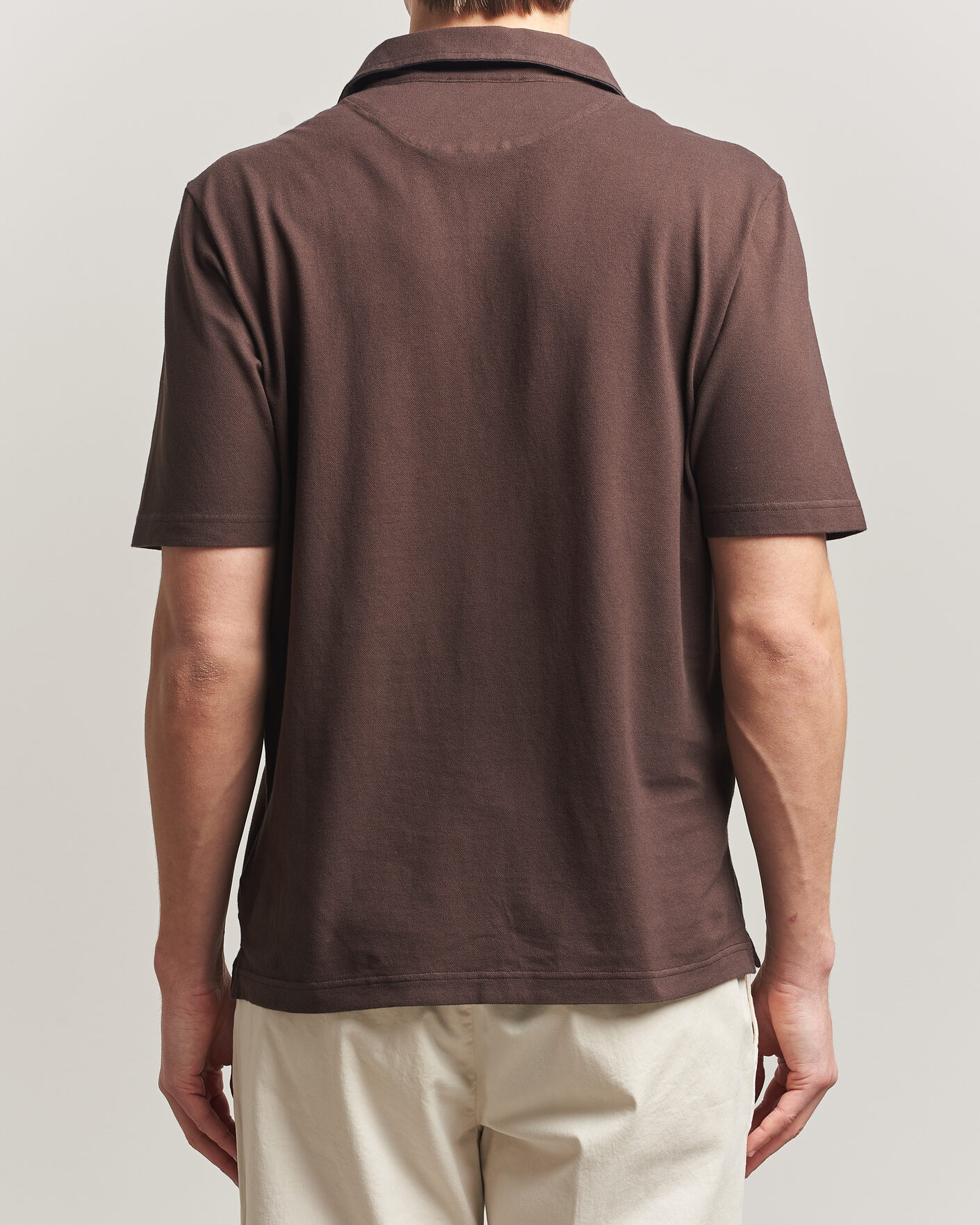 Hombres | Polos | Zanone | Soft Cotton Piquet Polo Chocolate