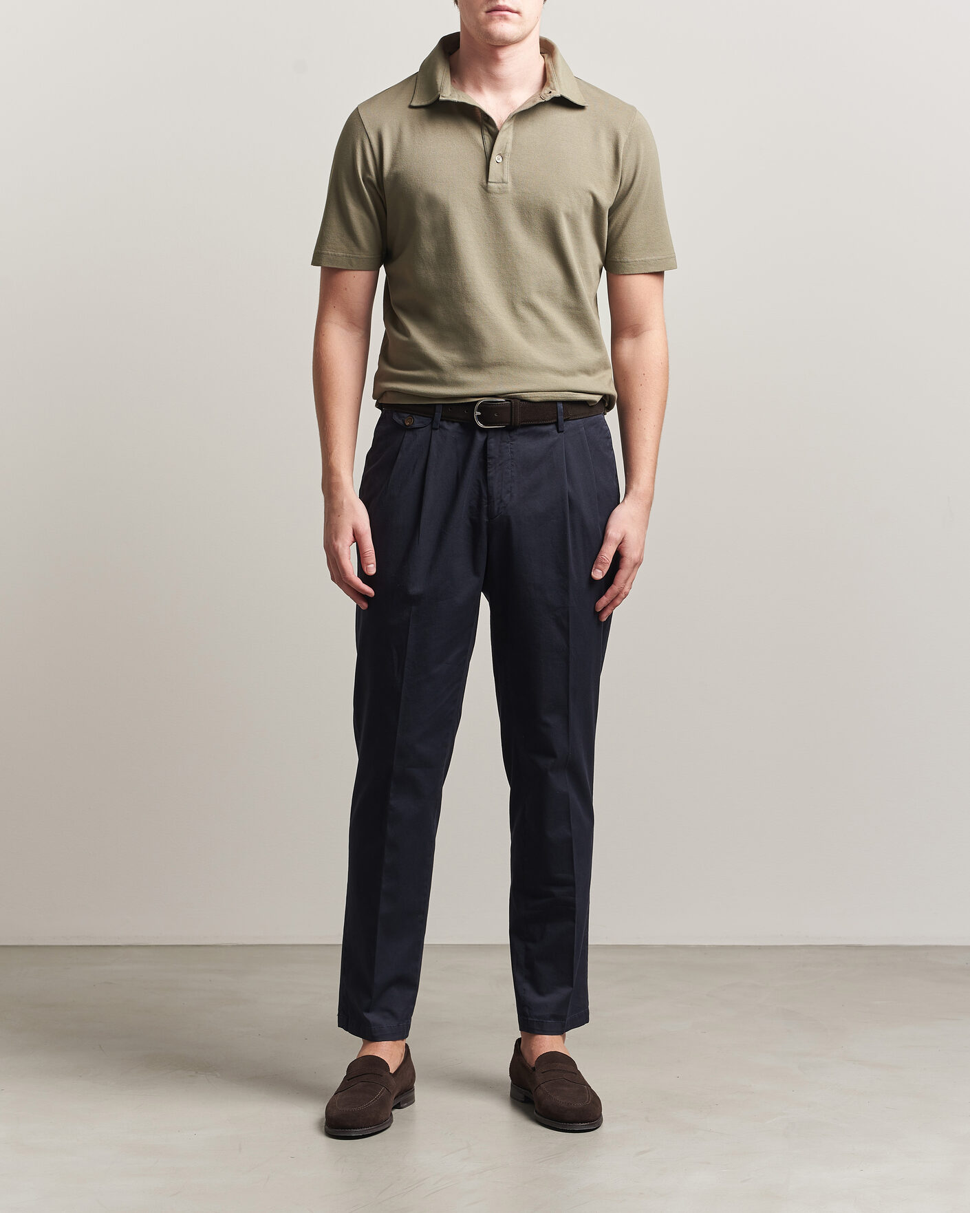 Hombres | Polos | Zanone | Soft Cotton Piquet Polo Taupe