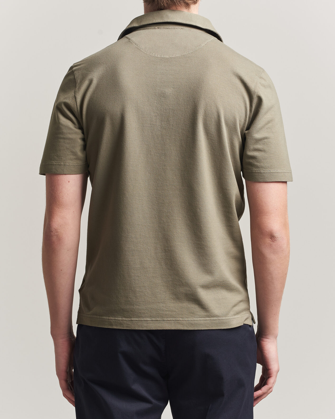 Hombres | Polos | Zanone | Soft Cotton Piquet Polo Taupe