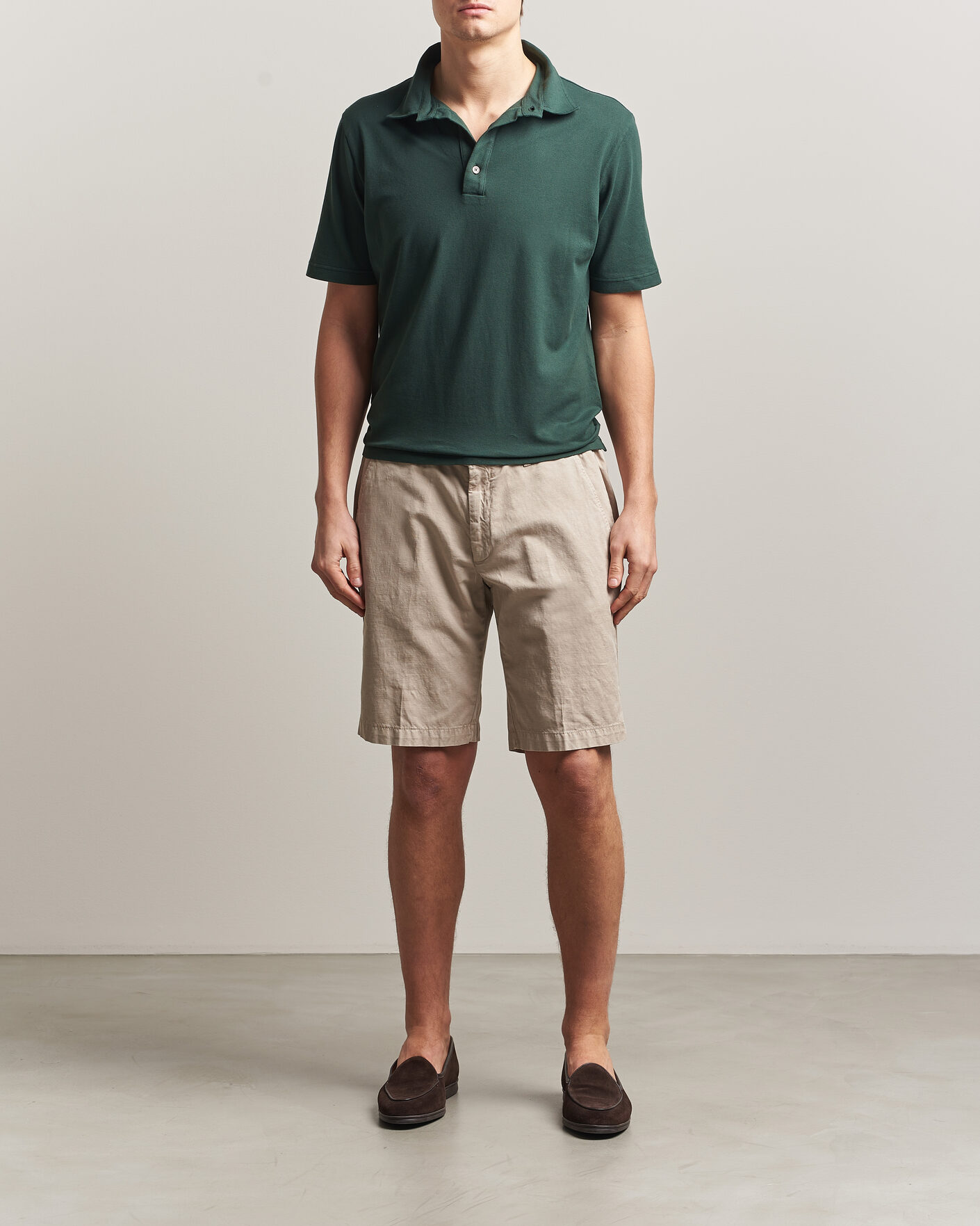 Hombres | Polos | Zanone | Soft Cotton Piquet Polo Dark Green