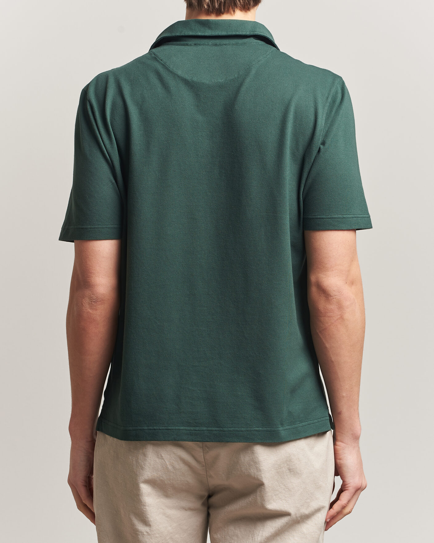 Hombres | Polos | Zanone | Soft Cotton Piquet Polo Dark Green